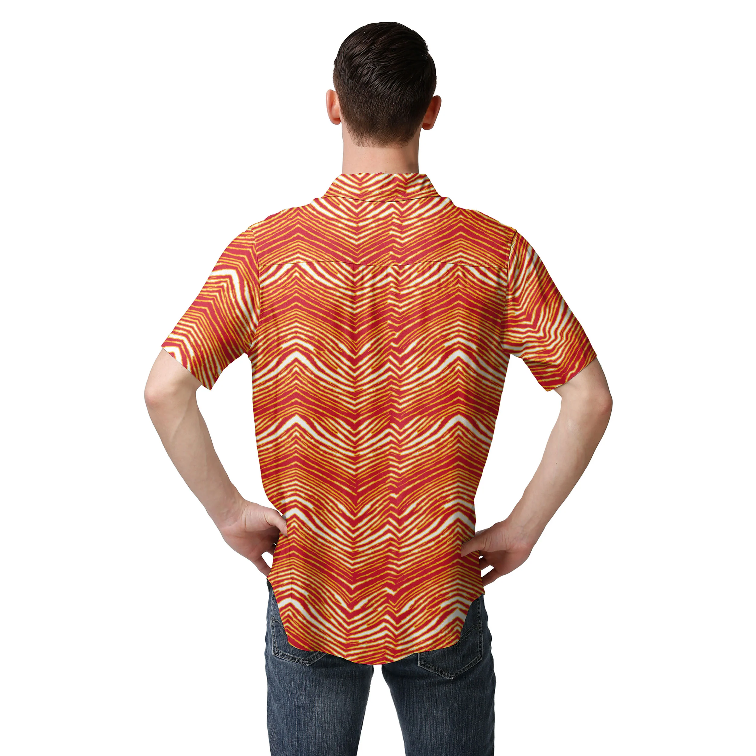Zubaz NFL Men's Kansas City Chiefs Exclusive Button Up Shirt - Image 2