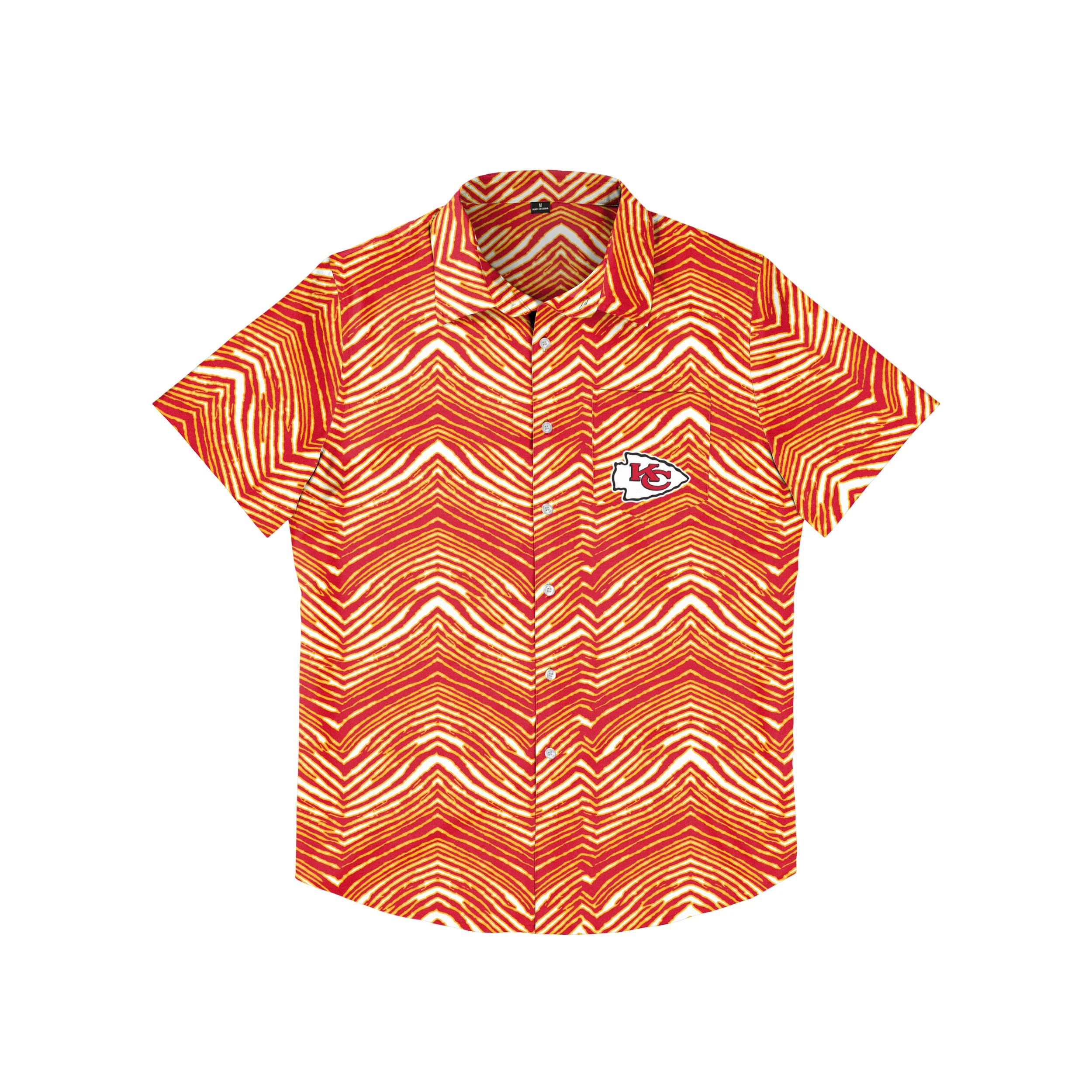 Zubaz NFL Men's Kansas City Chiefs Exclusive Button Up Shirt - Image 3