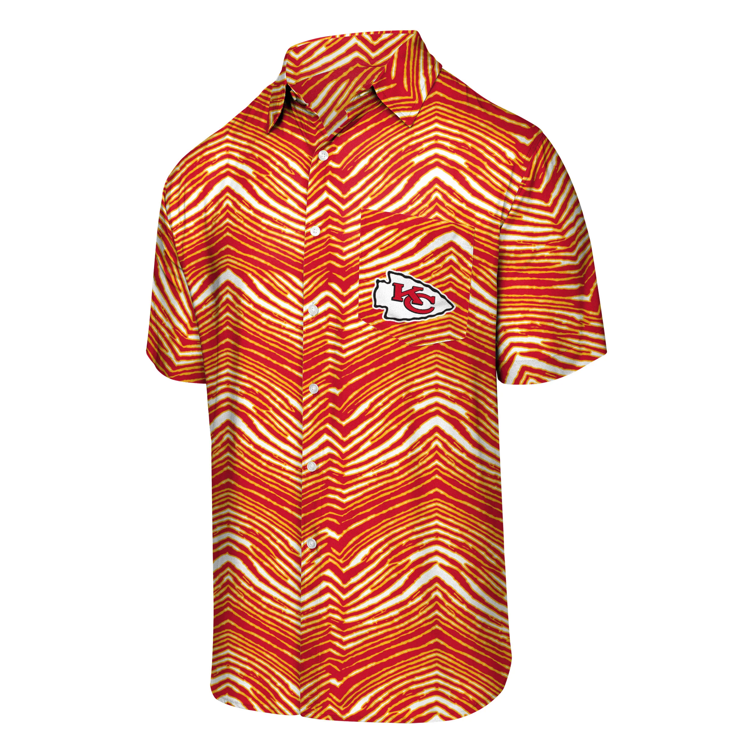 Zubaz NFL Men's Kansas City Chiefs Exclusive Button Up Shirt - Image 4