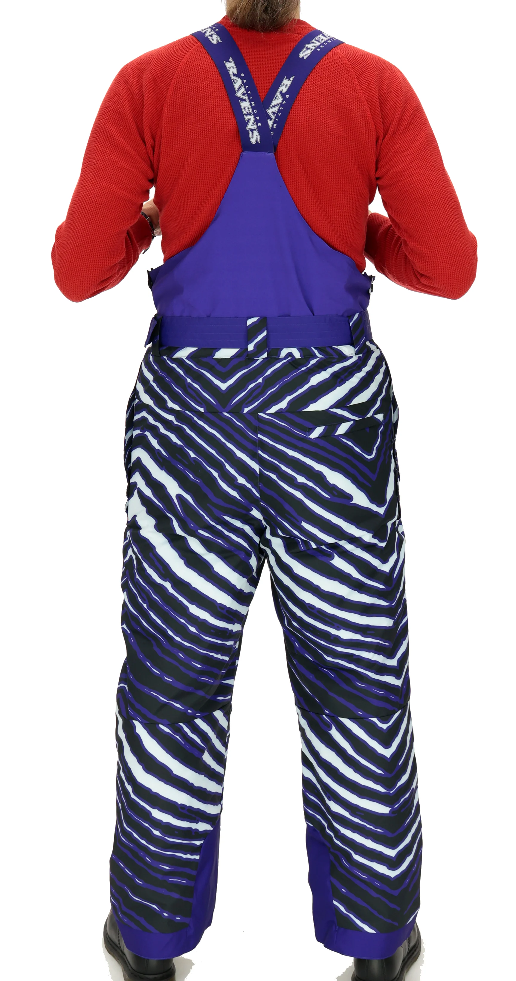 Zubaz NFL Kids Unisex Zebra Team Color Blizzard Snow Bib Jr, Baltimore Ravens - Image 2