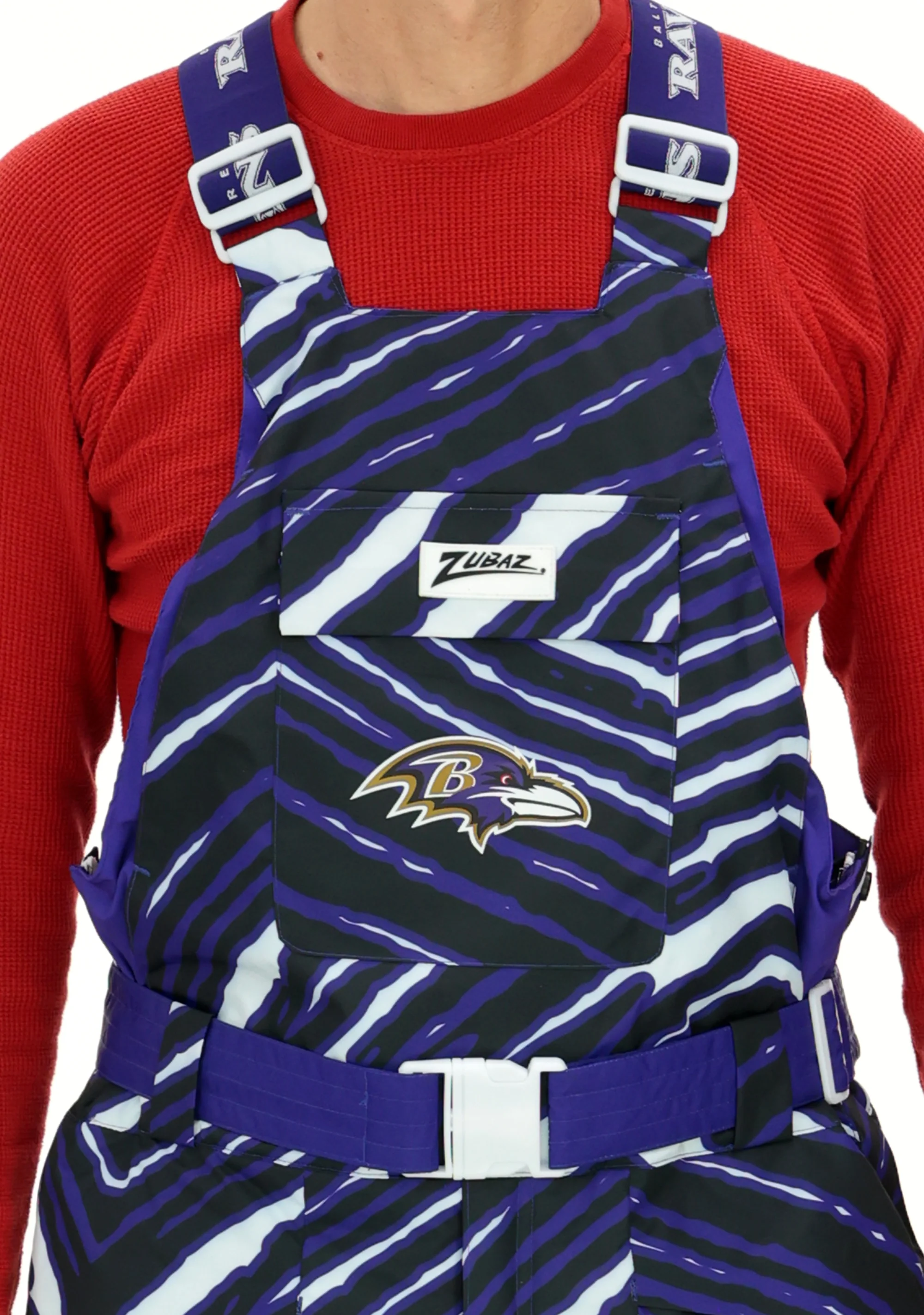 Zubaz NFL Kids Unisex Zebra Team Color Blizzard Snow Bib Jr, Baltimore Ravens - Image 3