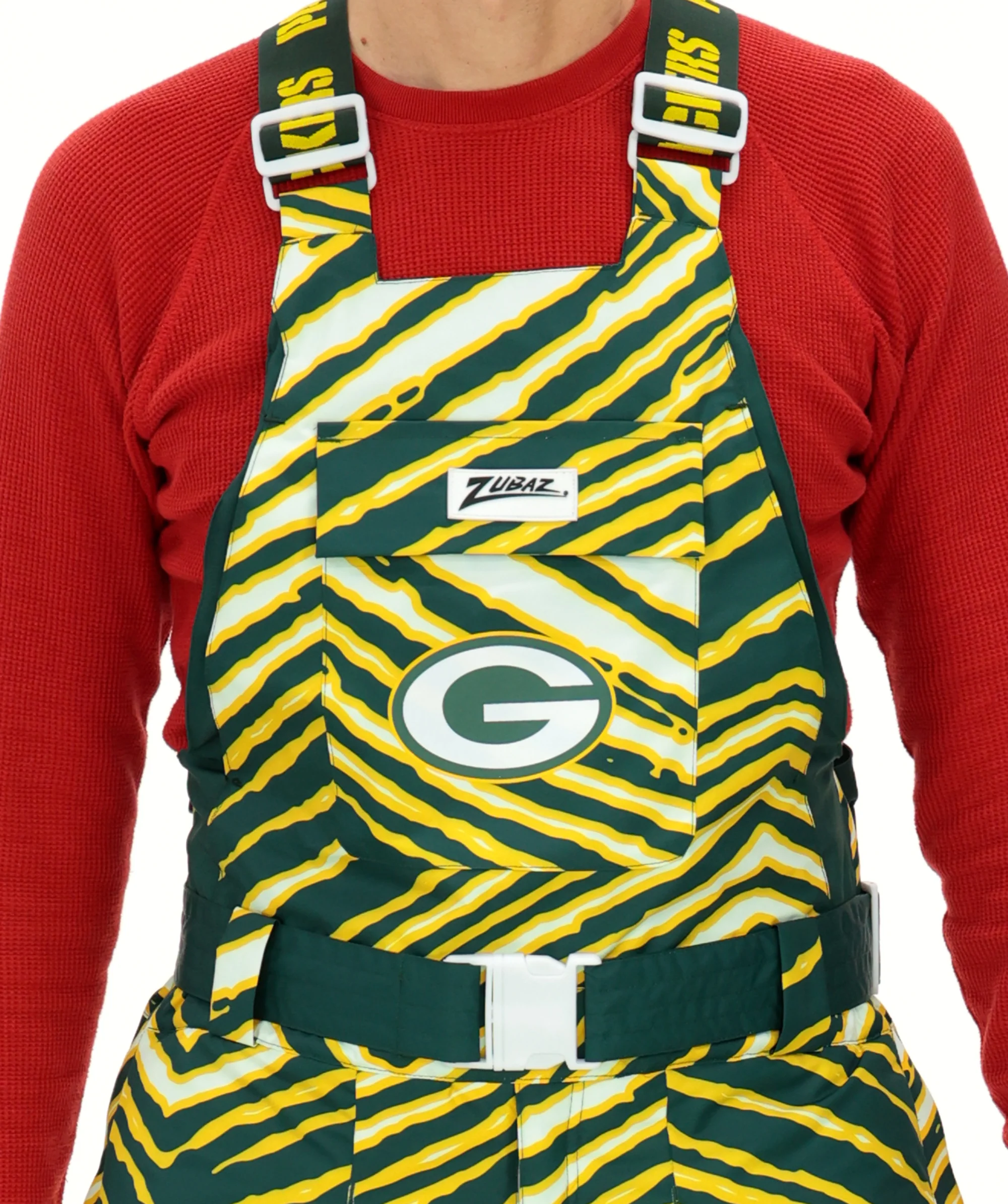 Zubaz NFL Kids Unisex Zebra Team Color Blizzard Snow Bib Jr, Green Bay Packers - Image 3