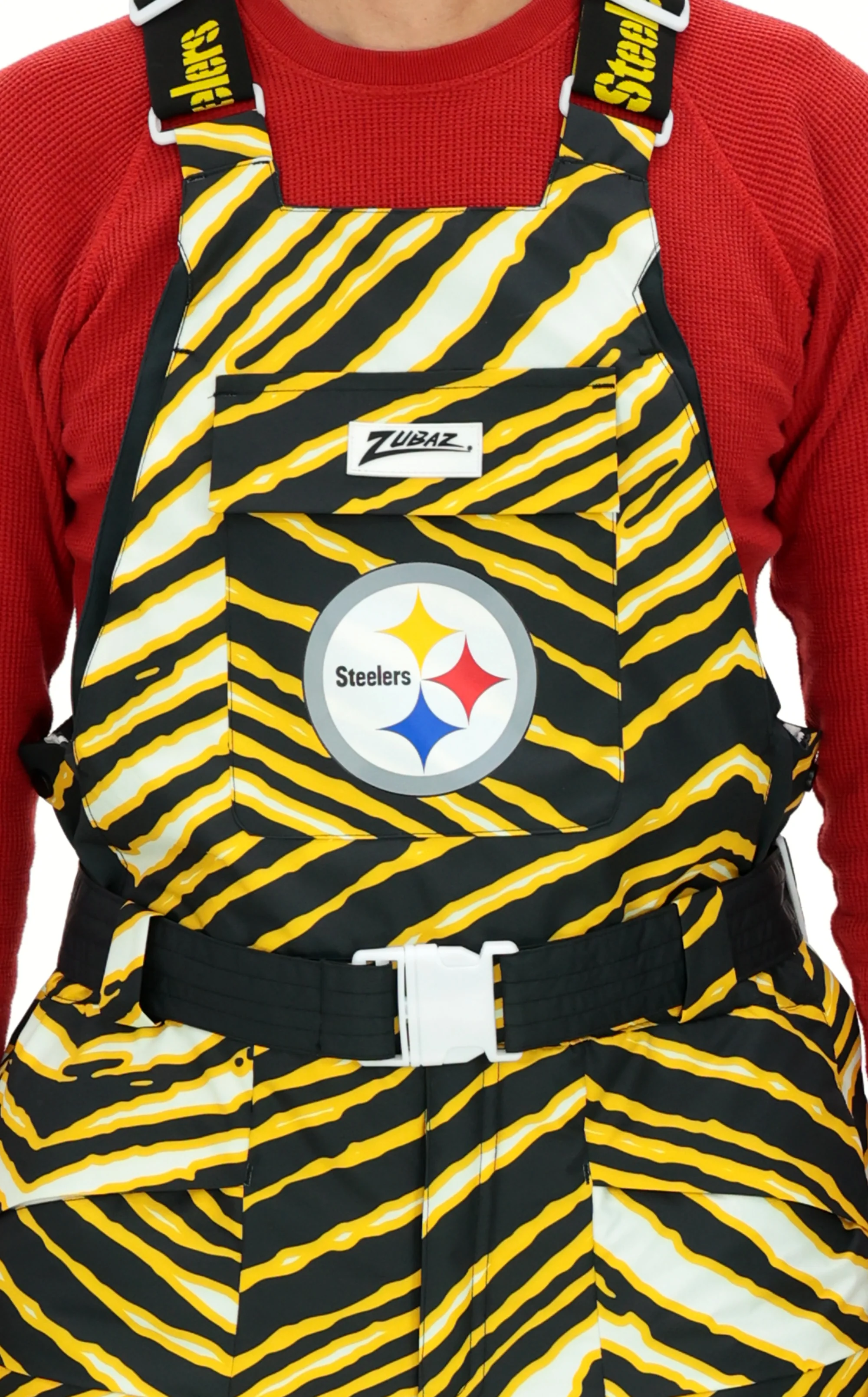 Zubaz NFL Kids Unisex Zebra Team Color Blizzard Snow Bib Jr, Pittsburgh Steelers - Image 3