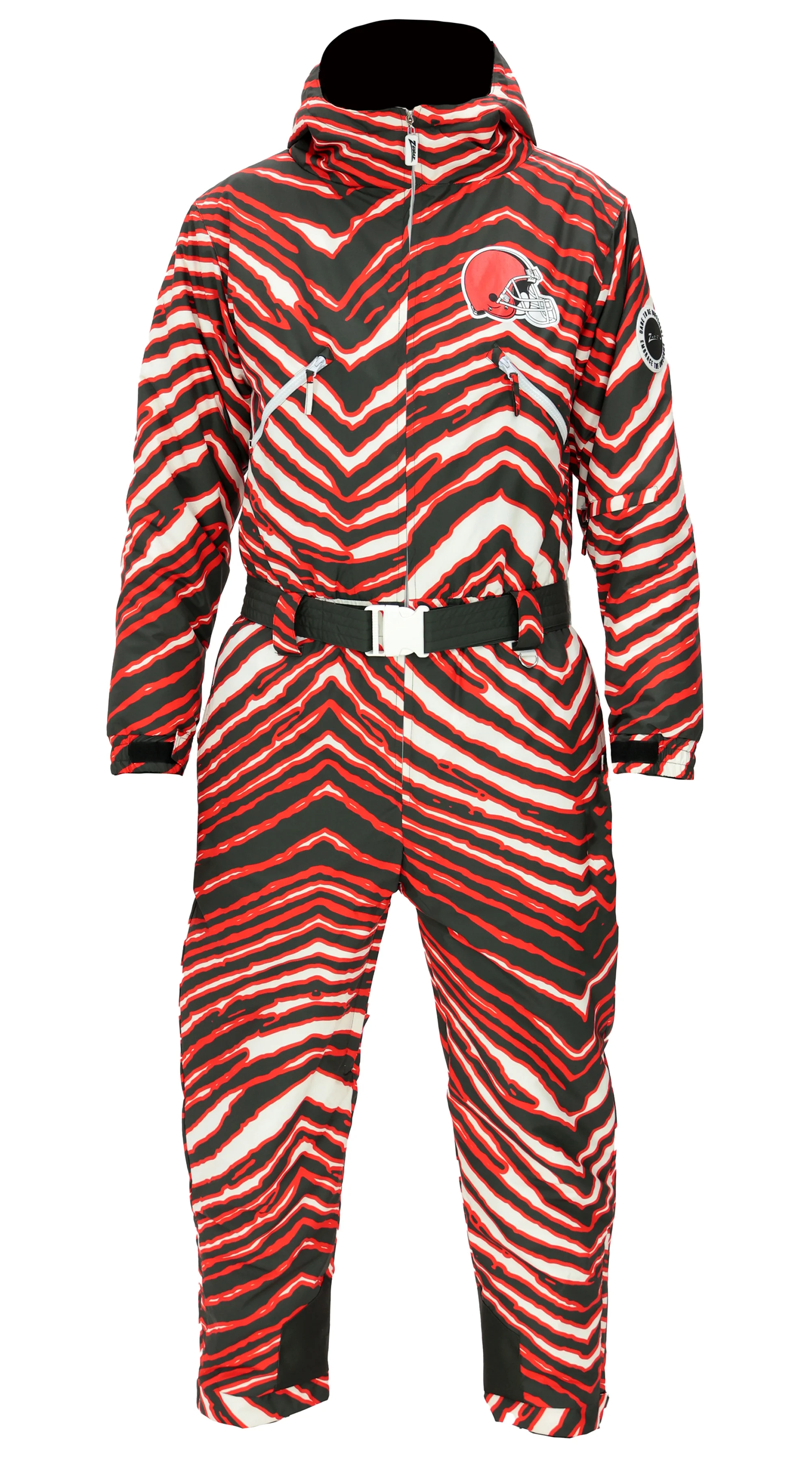 Zubaz NFL Kids Unisex Zebra Team Color Tundra Tux Snowsuit Jr, Cleveland Browns - Image 2