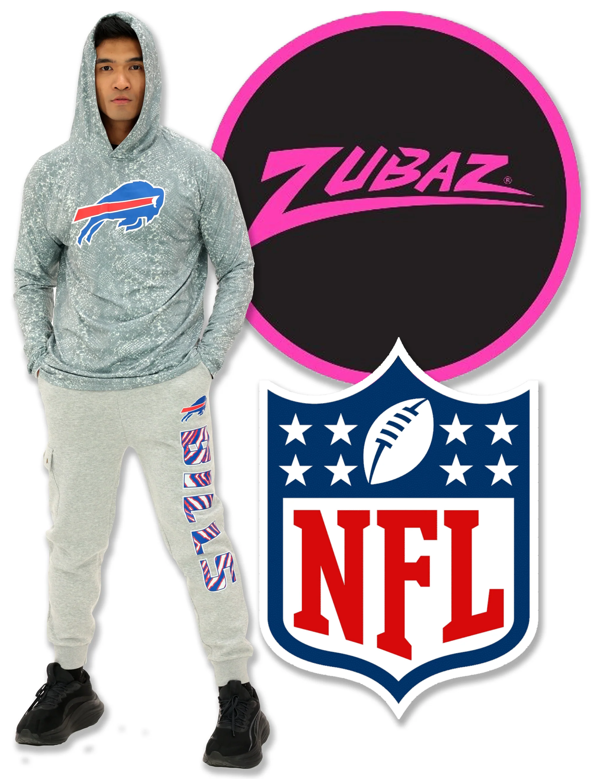 Zubaz NFL MEN Cargo Joggers - Gray, PITTSBURGH STEELERS - Image 7