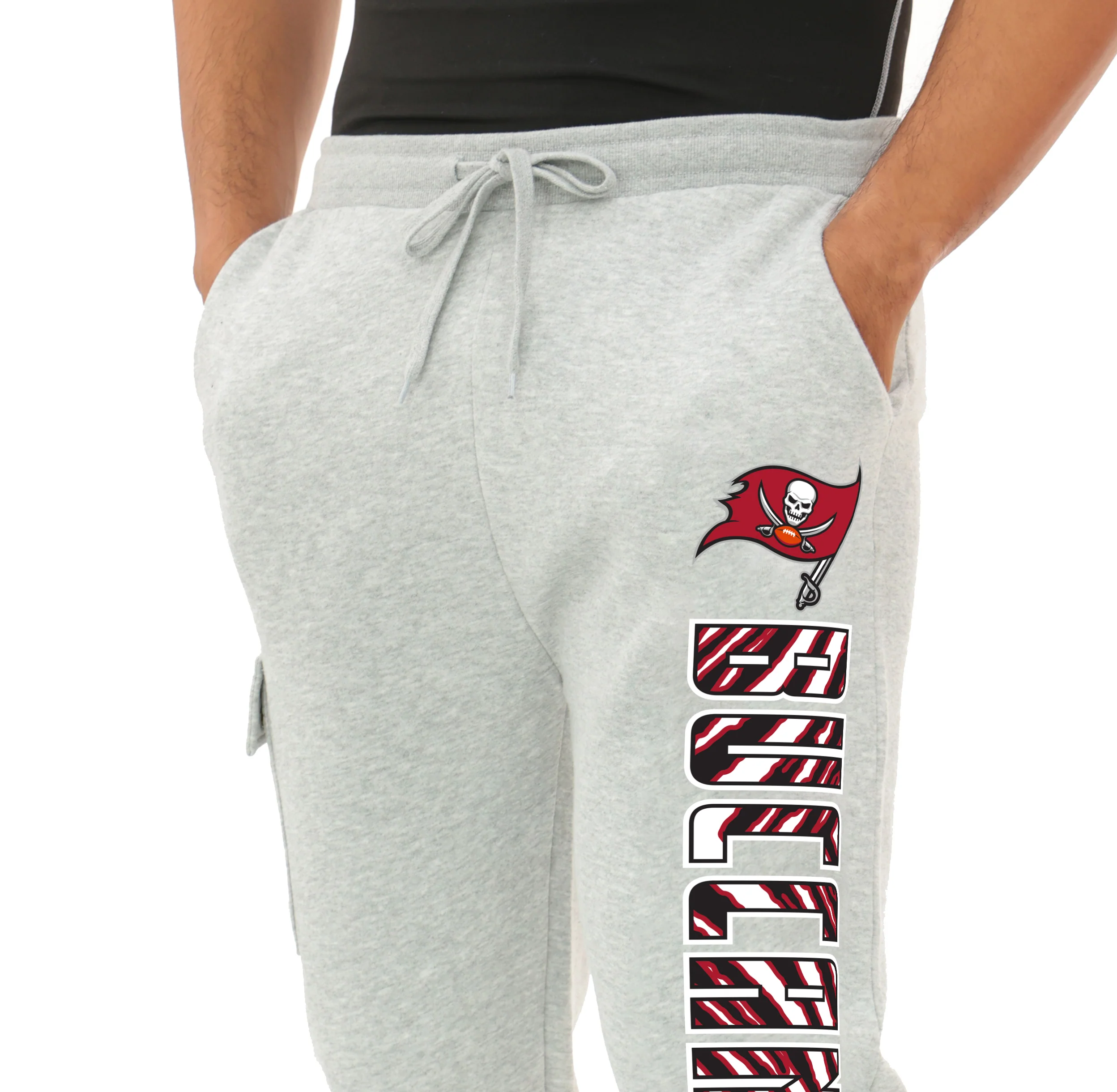 Zubaz NFL MEN Cargo Joggers - Gray, TAMPA BAY BUCCANEERS - Image 2