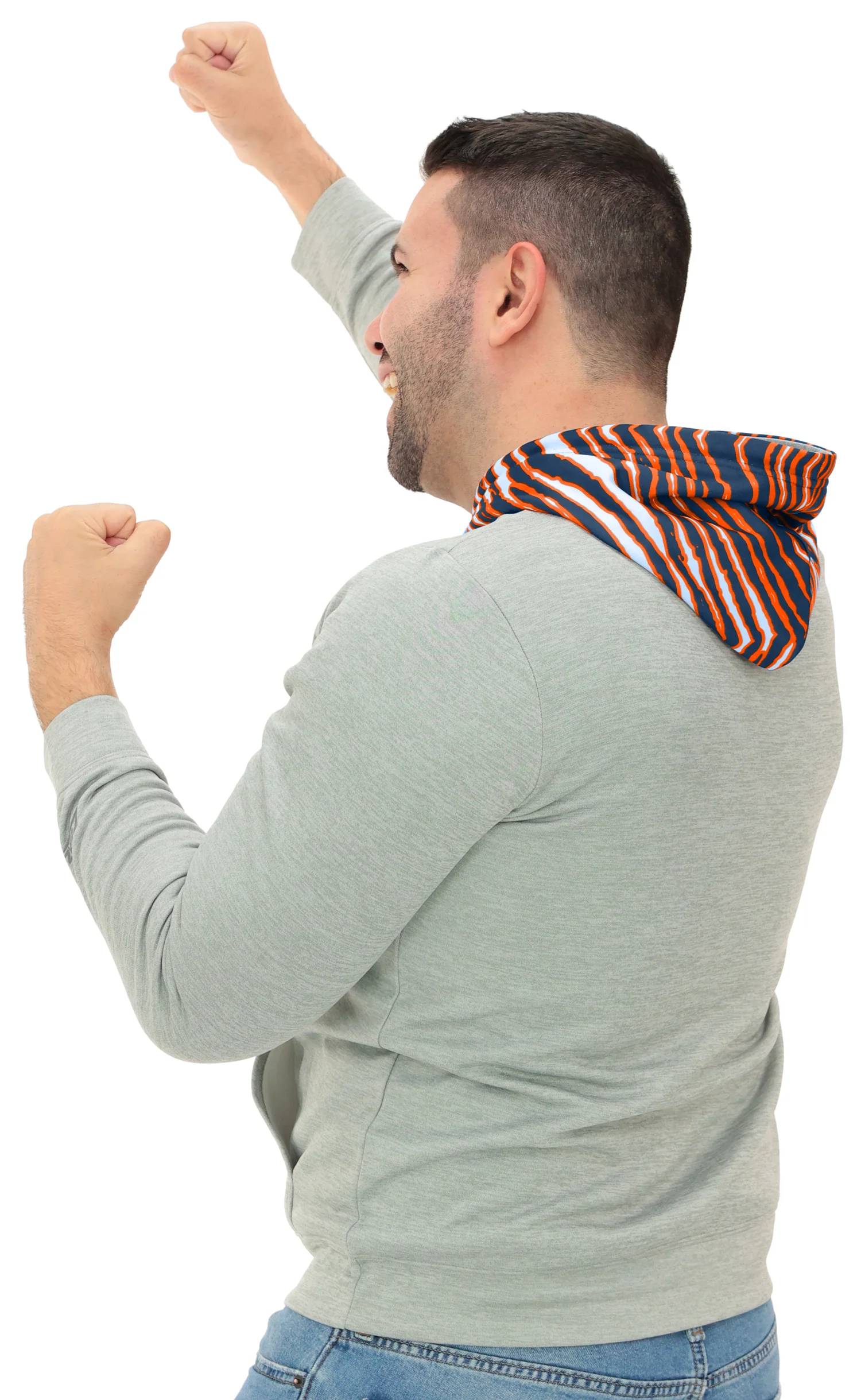 Zubaz NFL Men`s Gray Hoodie with 3C Zebra Hood, CHICAGO BEARS - Image 18