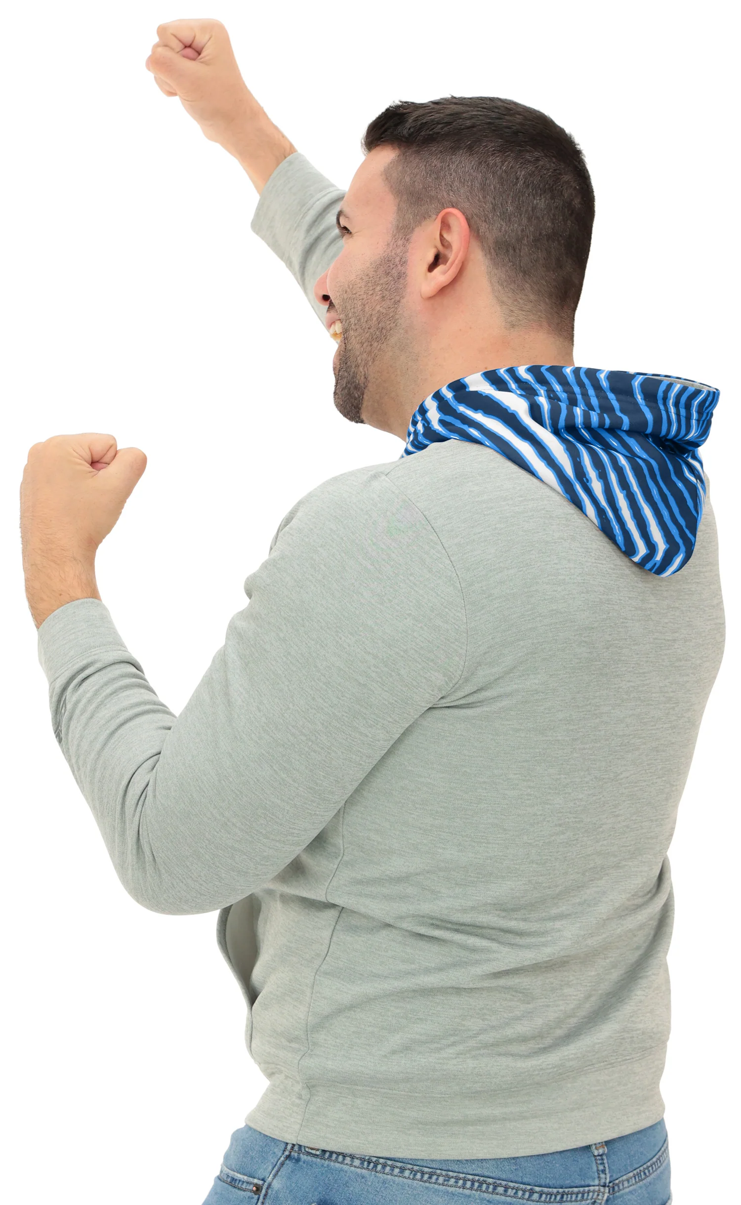 Zubaz NFL Men`s Gray Hoodie with 3C Zebra Hood, TENNESSEE TITANS - Image 14