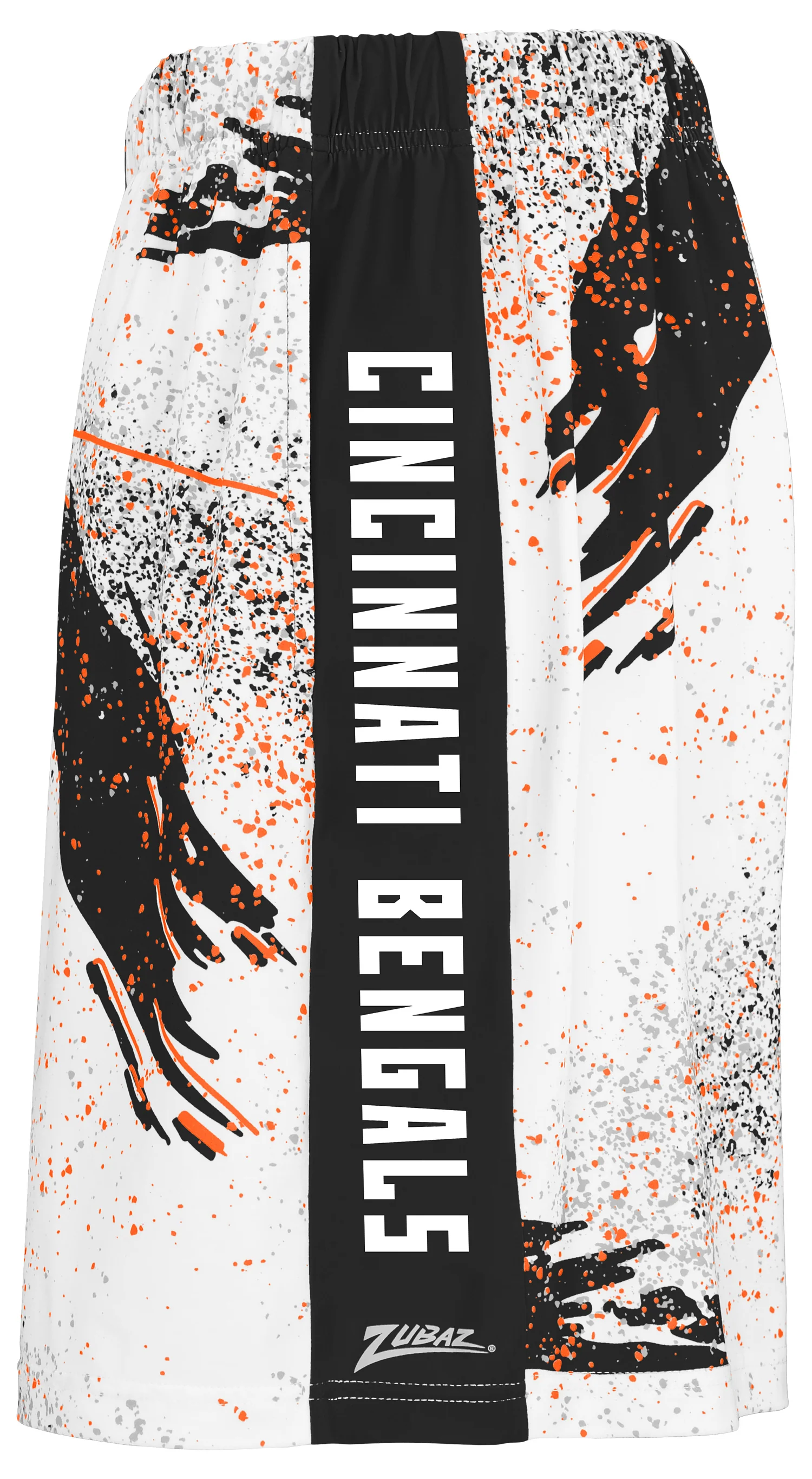 Zubaz NFL Men's 7in Confetti Overtime Block Text Shorts, Cincinnati Bengals - Image 2