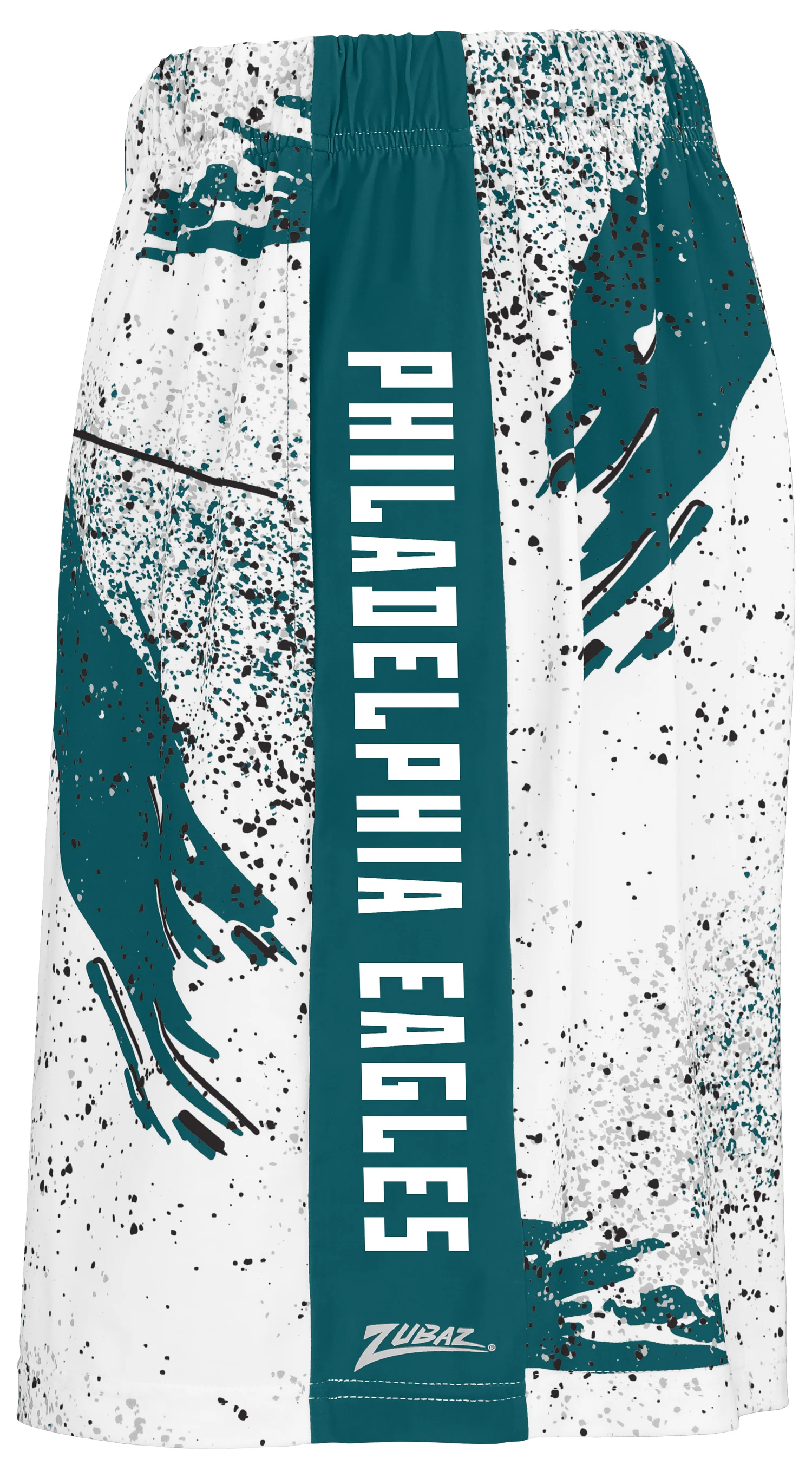 Zubaz NFL Men's 7in Confetti Overtime Block Text Shorts, Philadelphia Eagles - Image 2