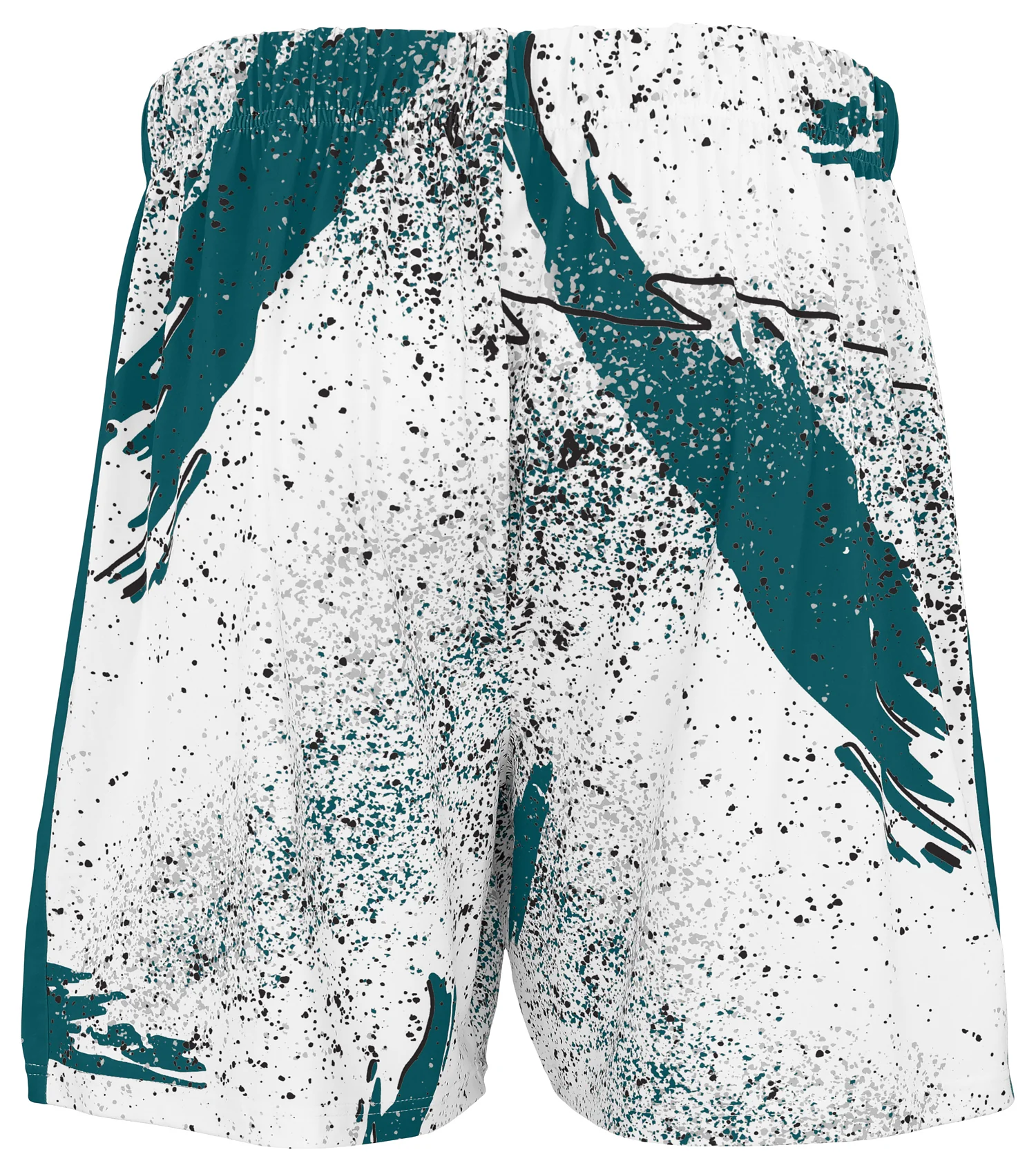Zubaz NFL Men's 7in Confetti Overtime Block Text Shorts, Philadelphia Eagles - Image 3