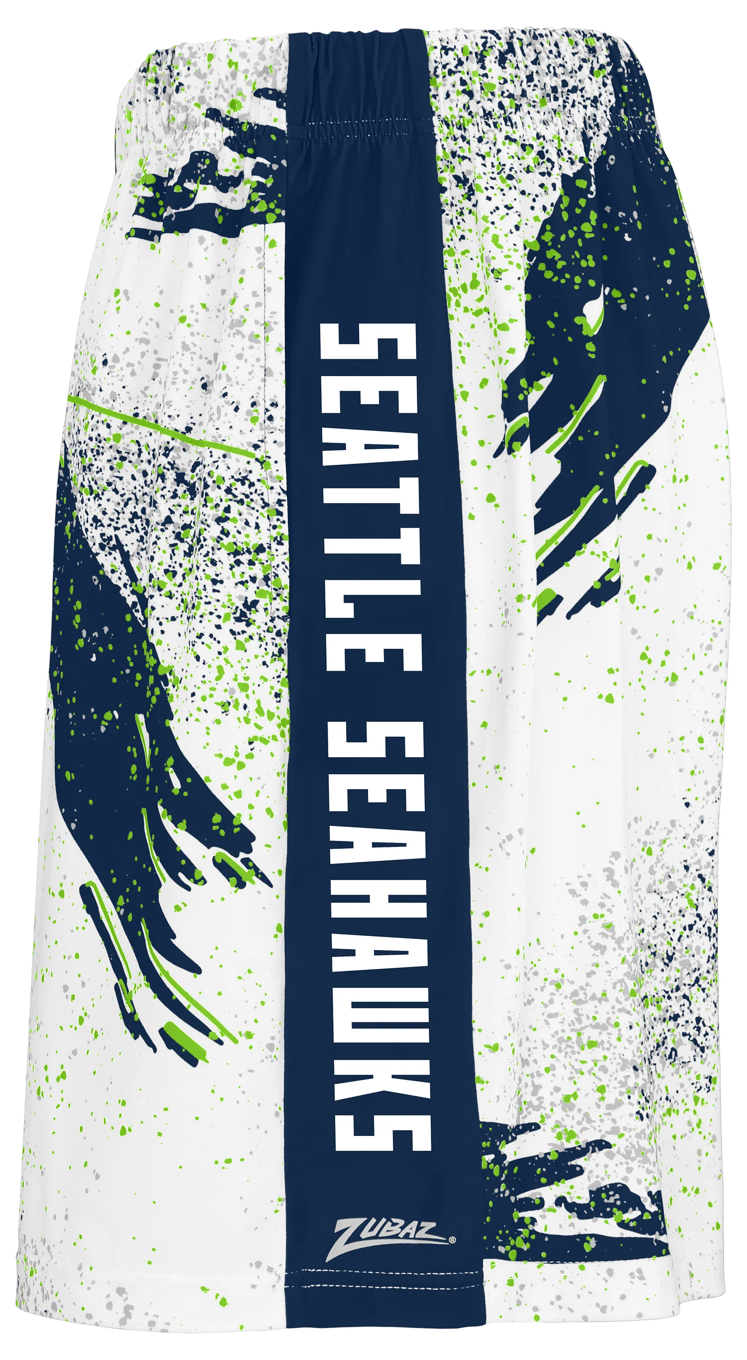 Zubaz NFL Men's 7in Confetti Overtime Block Text Shorts, Seattle Seahawks - Image 2