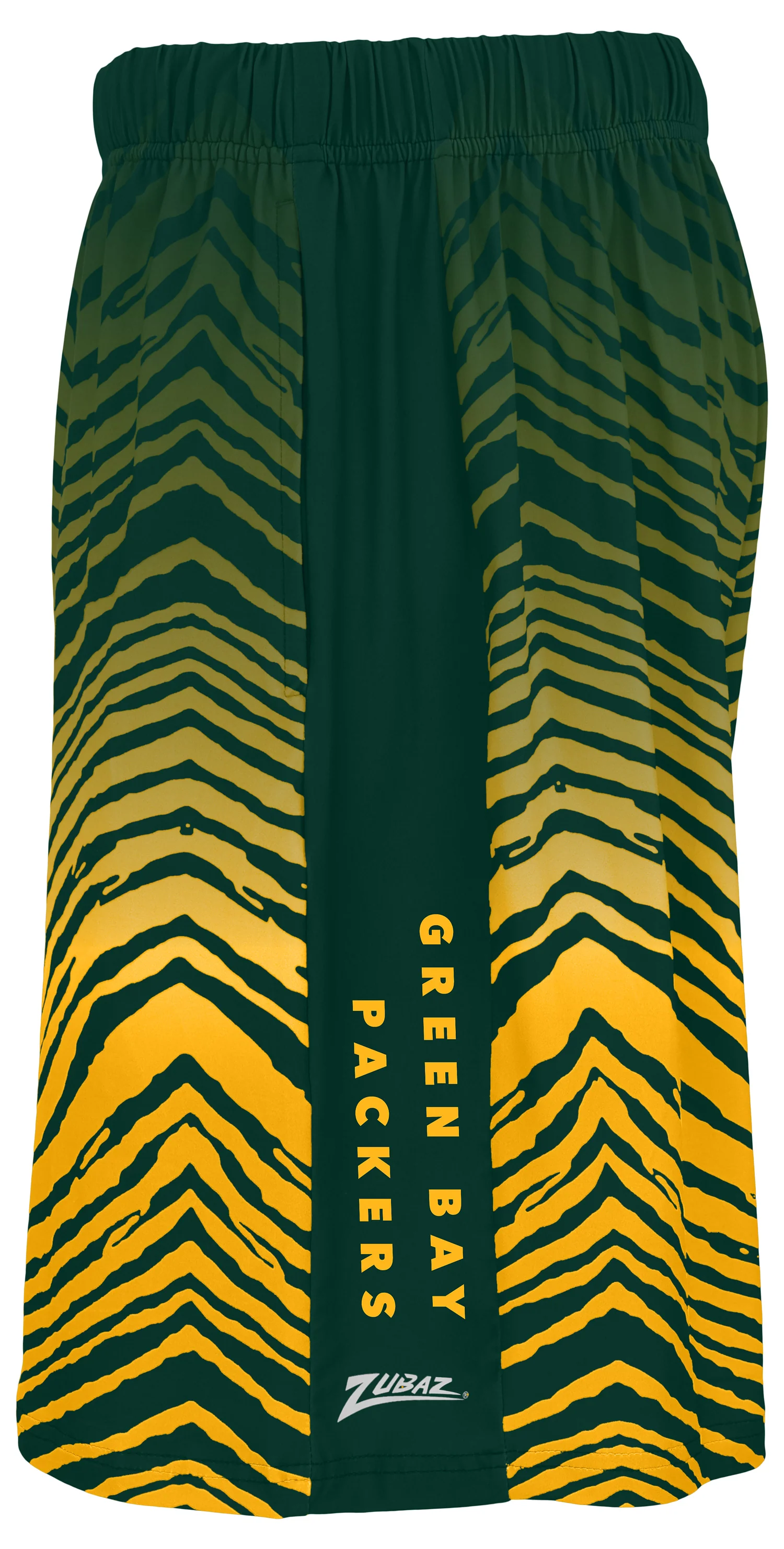 Zubaz NFL Men's 7in Fade Primary Stacked Text Shorts, Green Bay Packers - Image 2