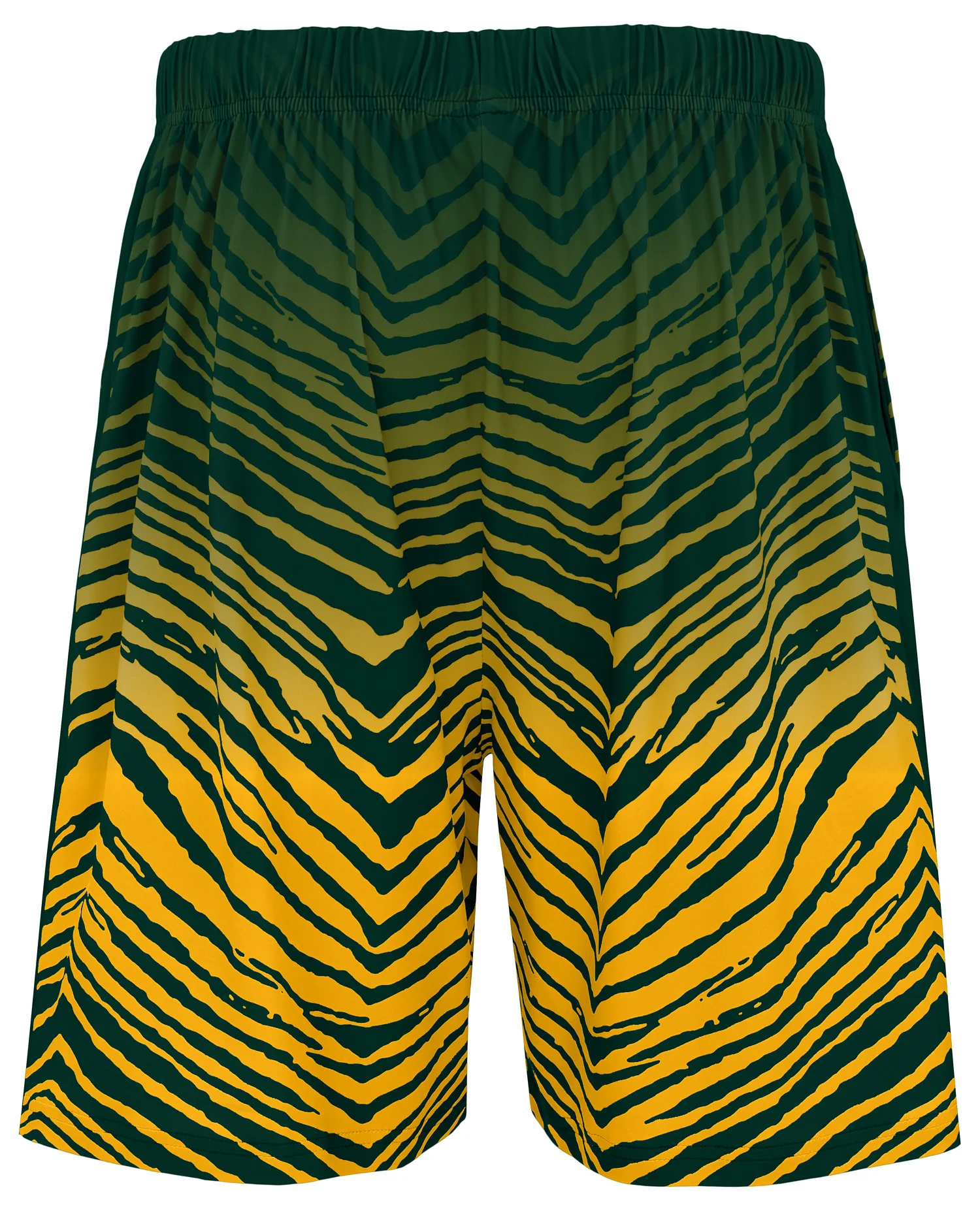 Zubaz NFL Men's 7in Fade Primary Stacked Text Shorts, Green Bay Packers - Image 3