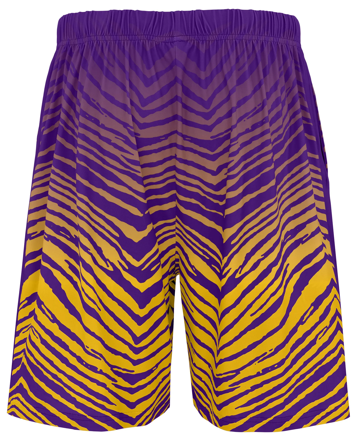 Zubaz NFL Men's 7in Fade Primary Stacked Text Shorts, Minnesota Vikings - Image 3