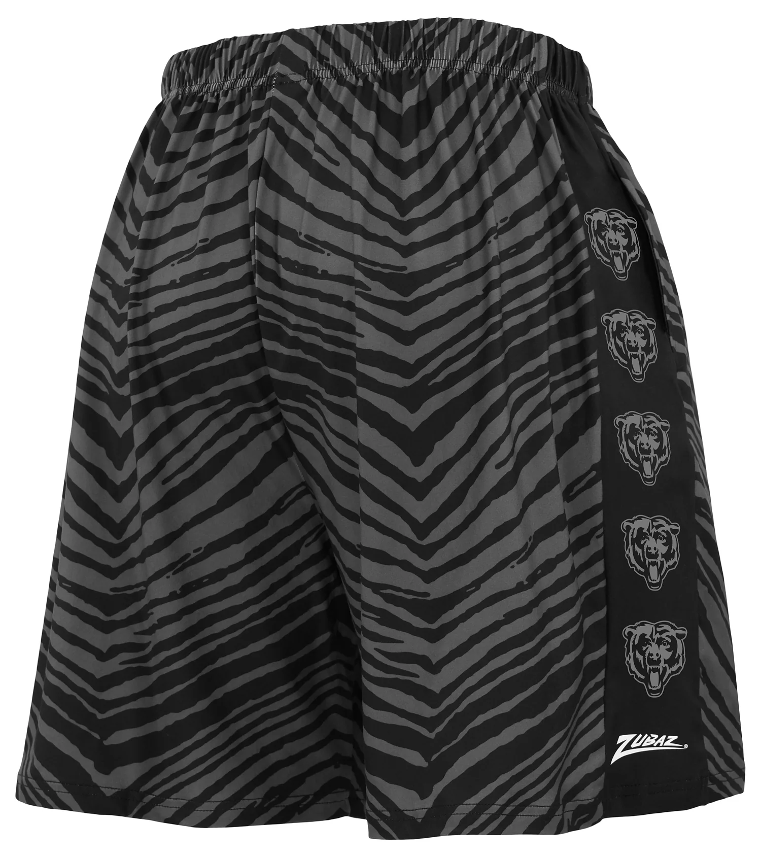 Zubaz NFL Men's 7in Zebra 2 Color Tonal Wordmark Stacked Shorts, Chicago Bears - Image 3
