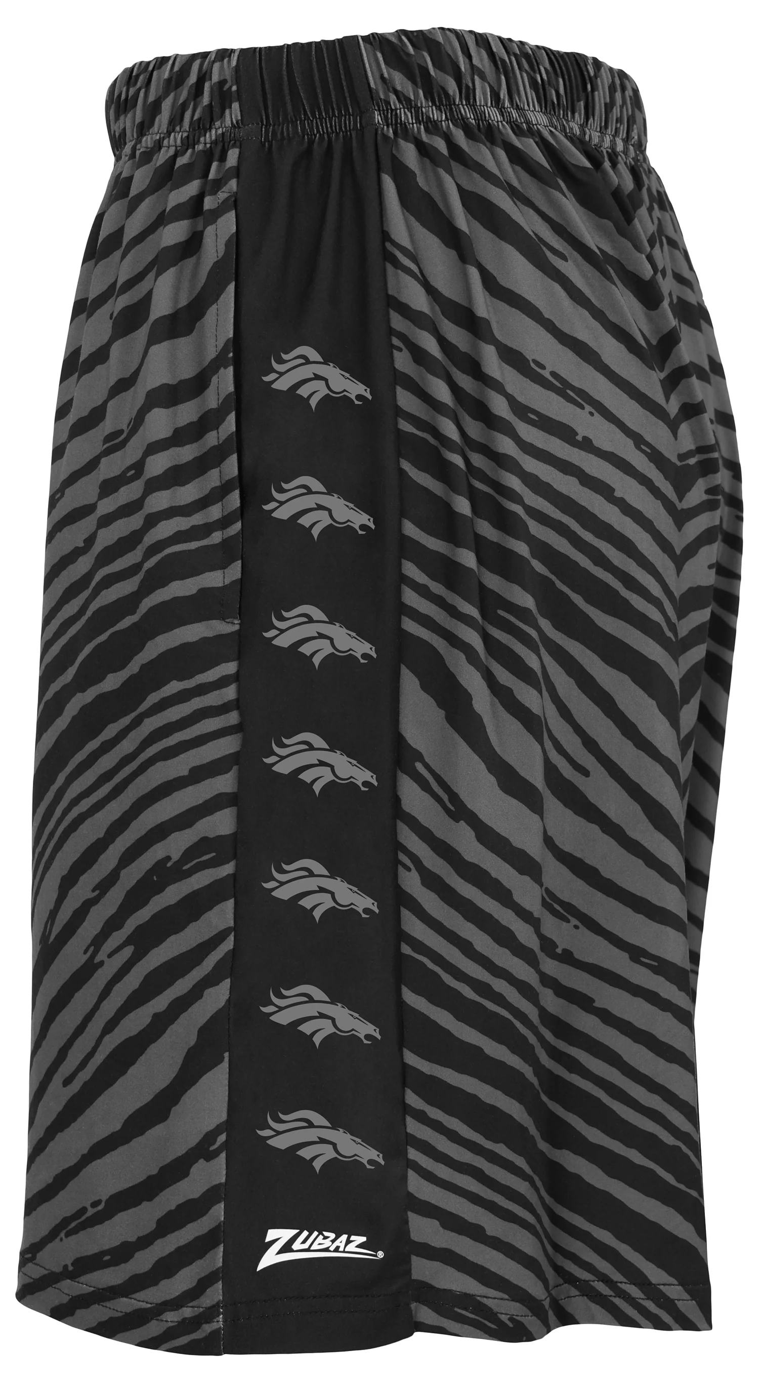 Zubaz NFL Men's 7in Zebra 2 Color Tonal Wordmark Stacked Shorts, Denver Broncos - Image 2
