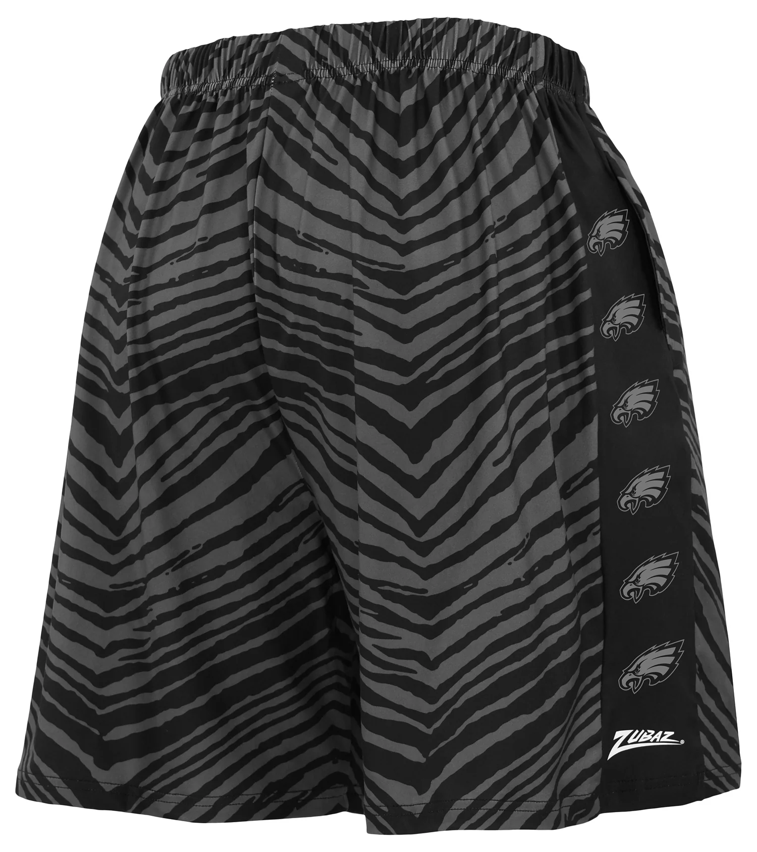 Zubaz NFL Men's 7in Zebra 2 Color Tonal Wordmark Stacked Shorts, Philadelphia Eagles - Image 3