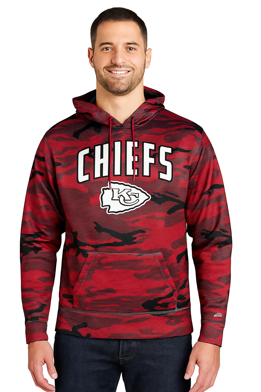 Zubaz NFL Men's Arch All Over Camo Hoodie, KANSAS CITY CHIEFS - Image 7