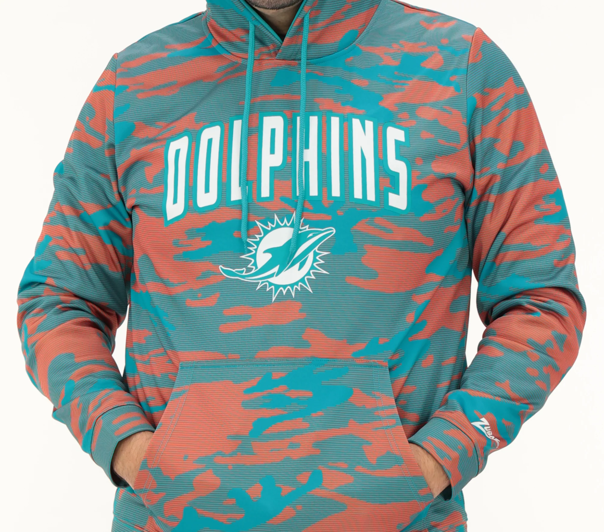 Zubaz NFL Men's Arch All Over Camo Hoodie, MIAMI DOLPHINS - Image 28