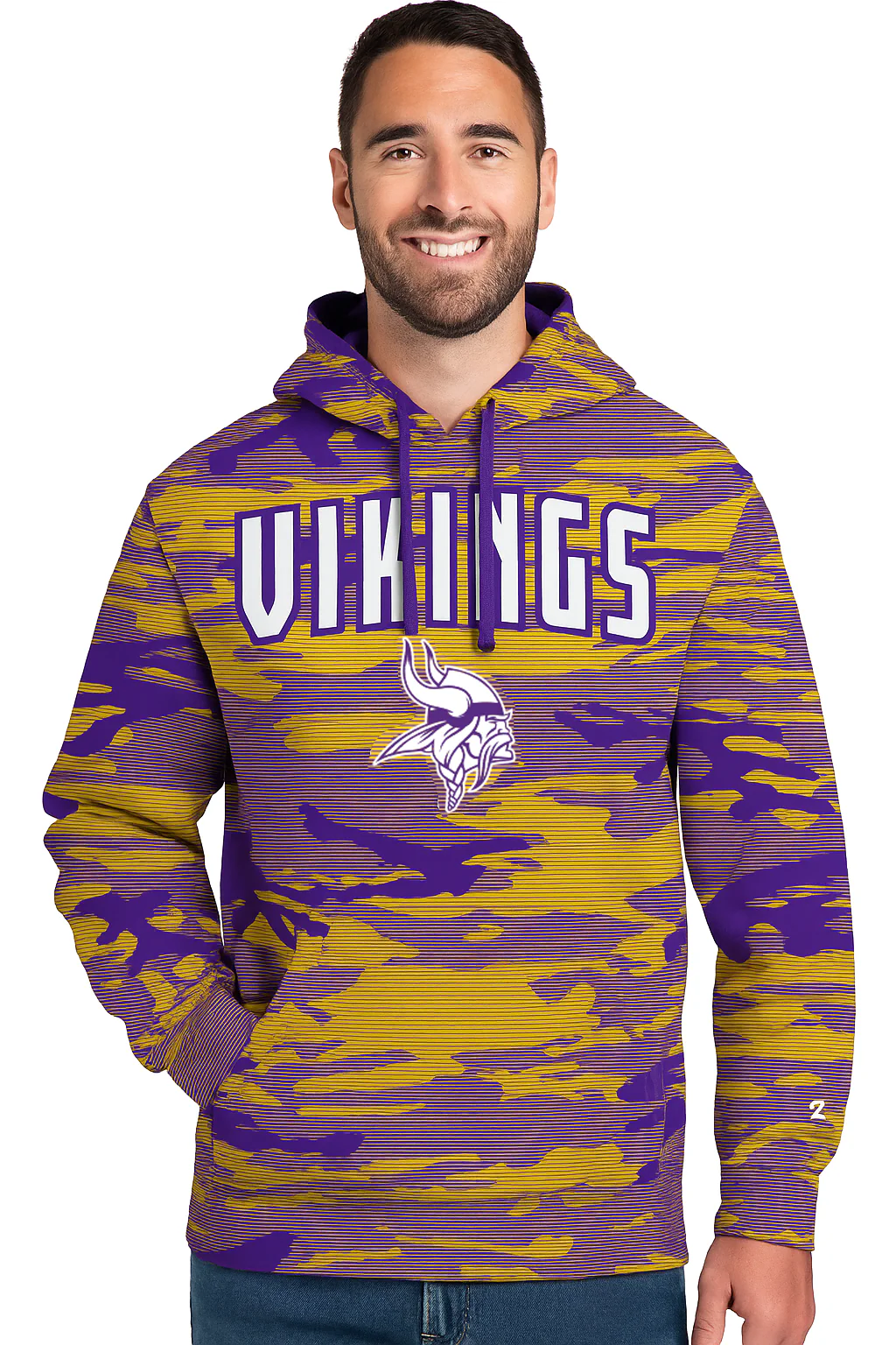 Zubaz NFL Men's Arch All Over Camo Hoodie, MINNESOTA VIKINGS - Image 31