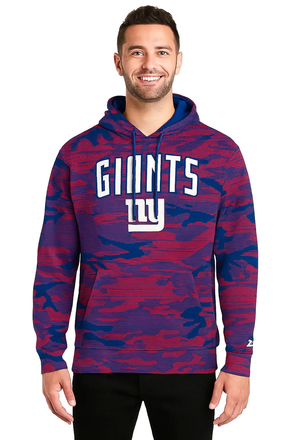 Zubaz NFL Men's Arch All Over Camo Hoodie, NEW YORK GIANTS - Image 10