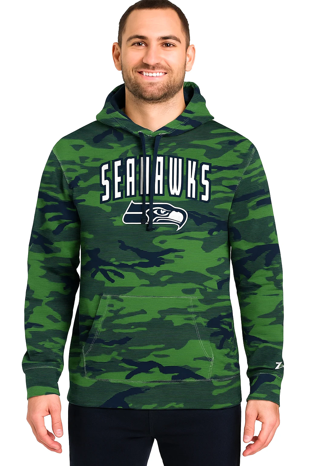 Zubaz NFL Men's Arch All Over Camo Hoodie, SEATTLE SEAHAWKS - Image 34
