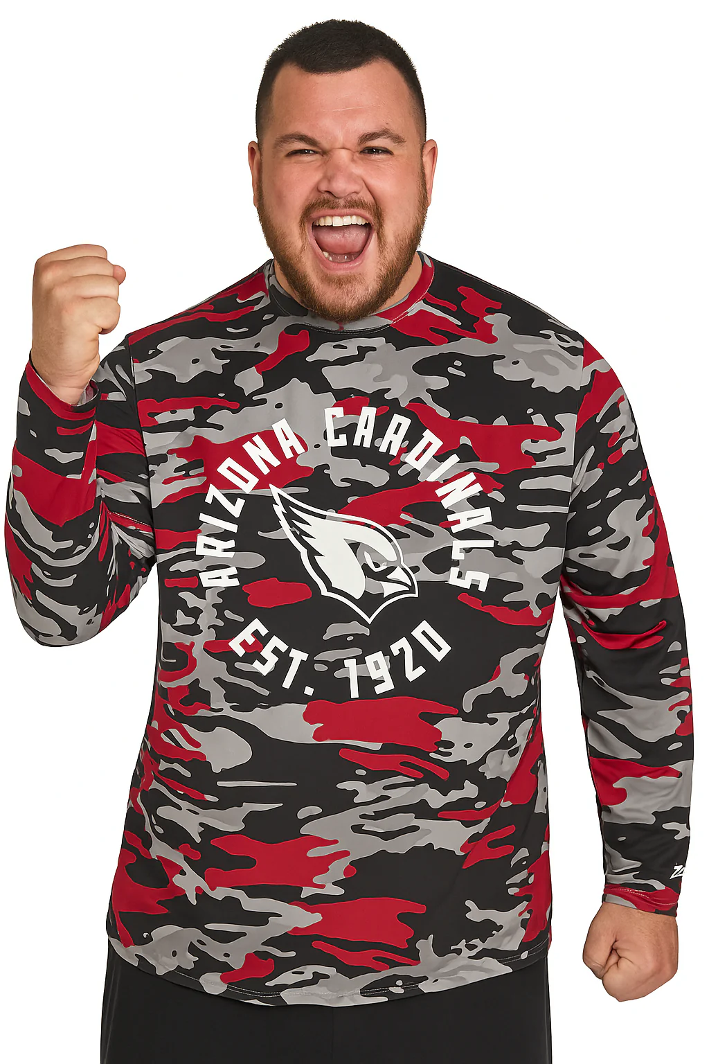 Zubaz NFL Men's Camo Alternate Color with White Circle Logo Long Sleeve T-Shirt, Arizona Cardinals - Image 14