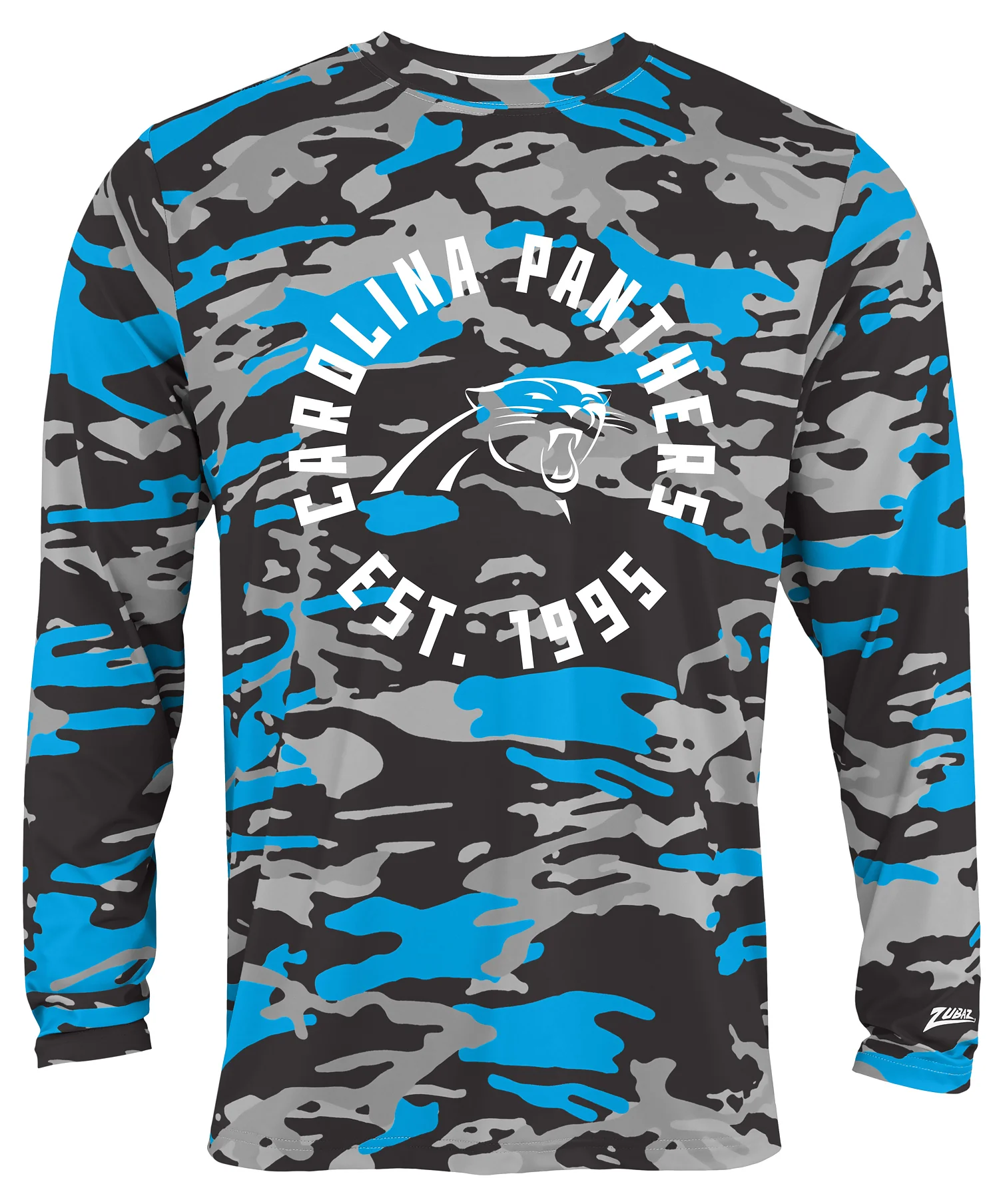 Zubaz NFL Men's Camo Alternate Color with White Circle Logo Long Sleeve T-Shirt, Carolina Panthers - Image 29
