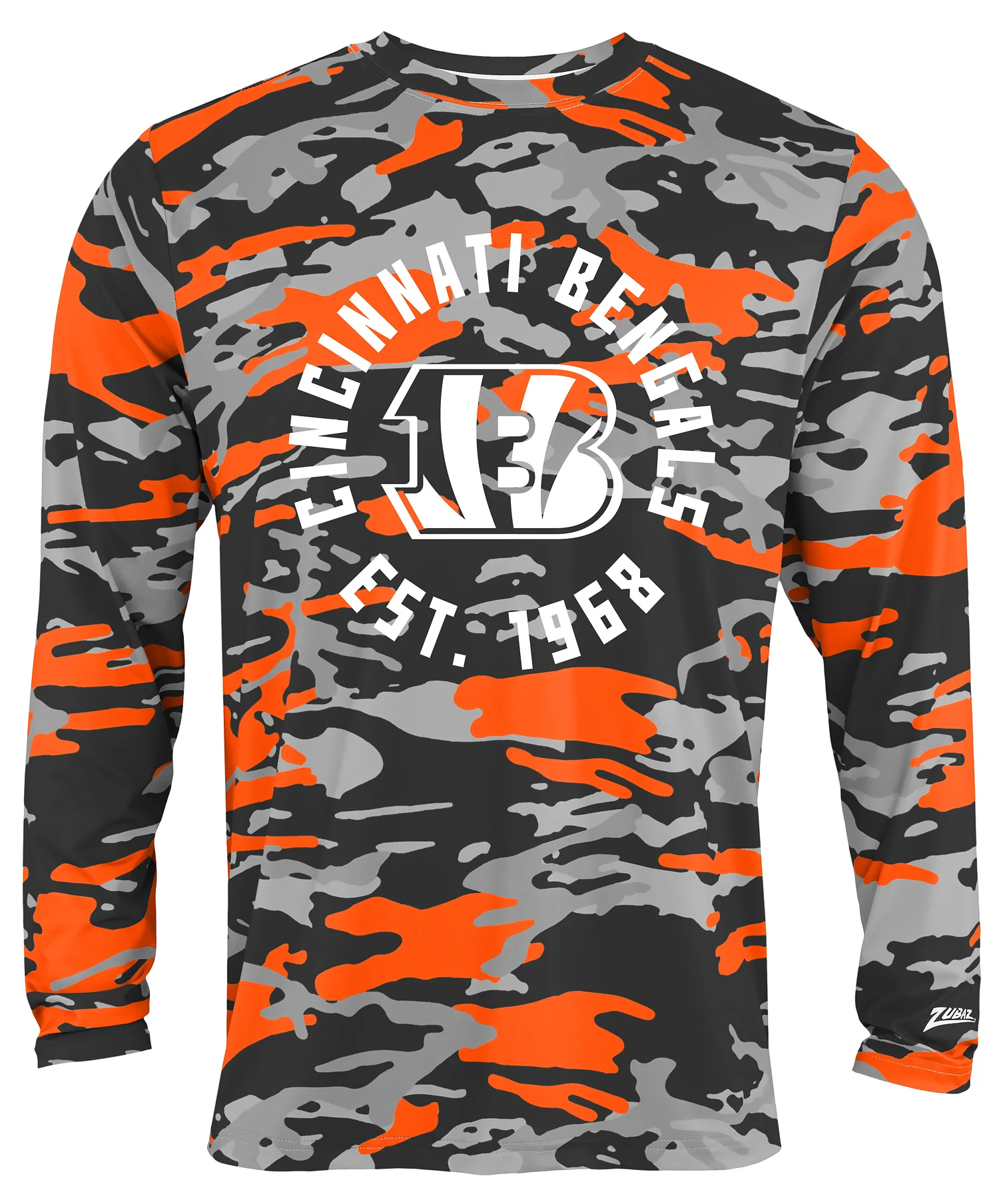 Zubaz NFL Men's Camo Alternate Color with White Circle Logo Long Sleeve T-Shirt, Cincinnati Bengals - Image 29