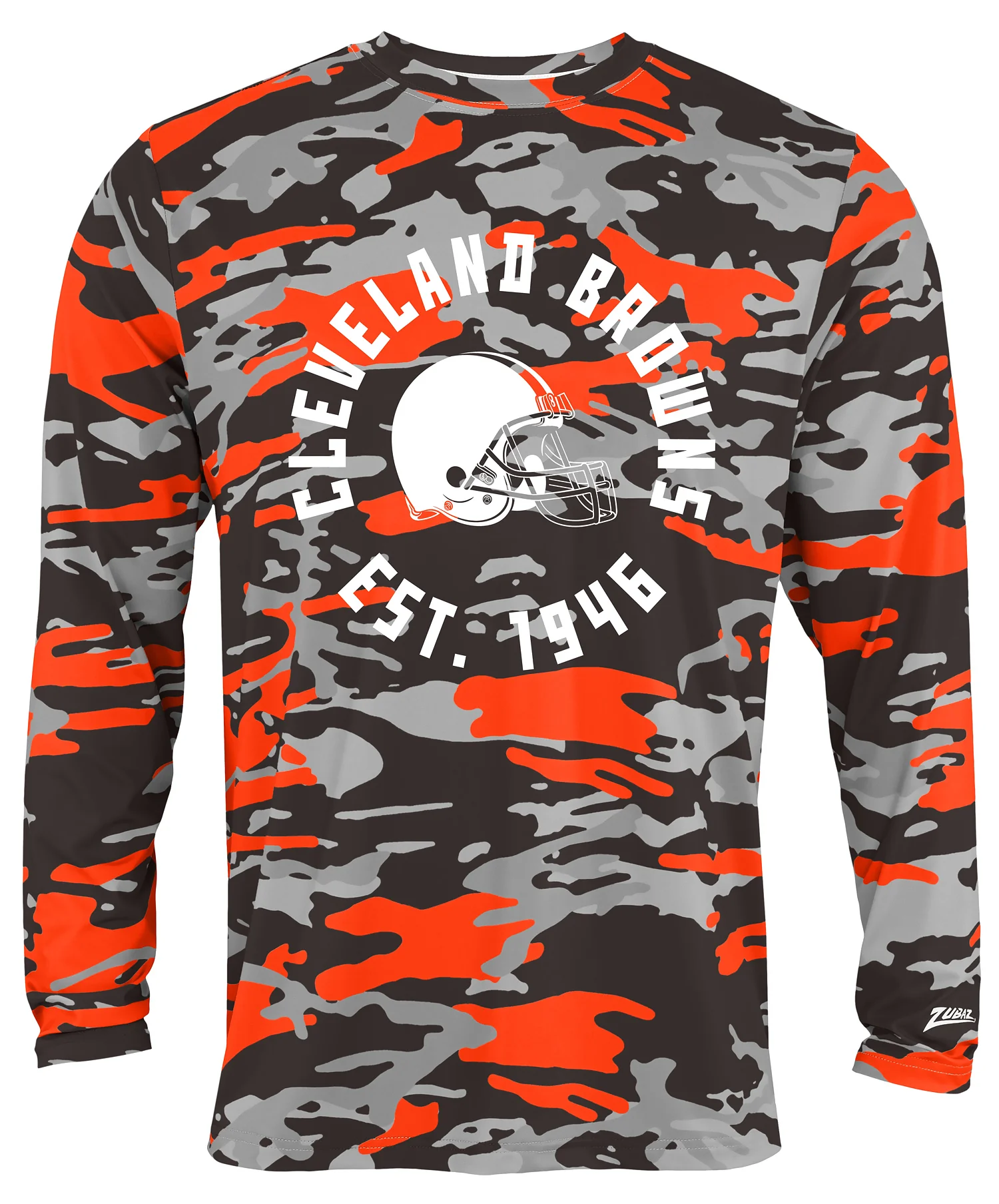 Zubaz NFL Men's Camo Alternate Color with White Circle Logo Long Sleeve T-Shirt, Cleveland Browns - Image 57