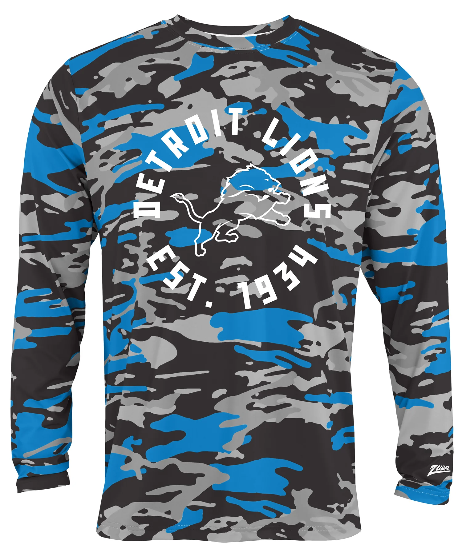 Zubaz NFL Men's Camo Alternate Color with White Circle Logo Long Sleeve T-Shirt, Detroit Lions - Image 8