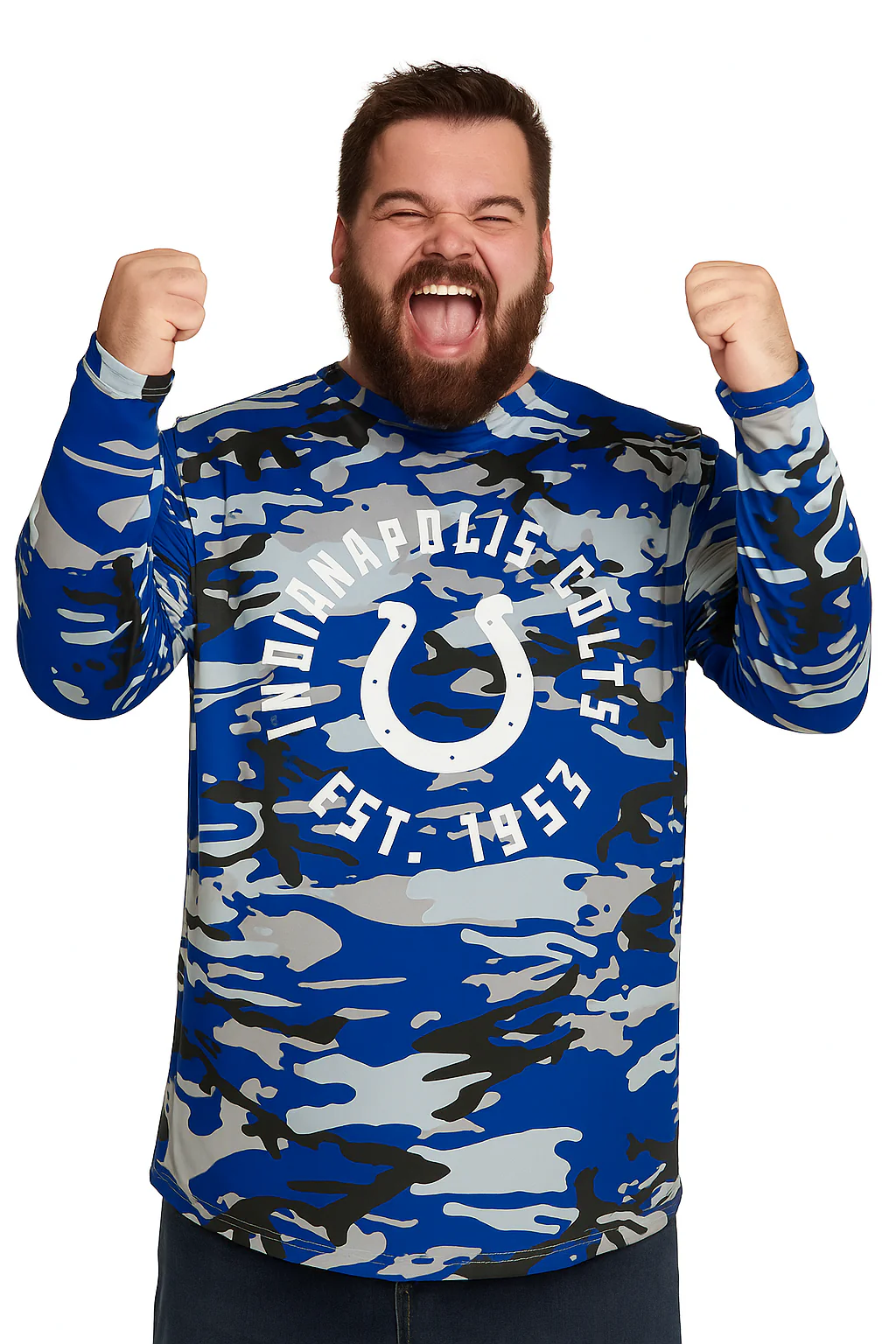 Zubaz NFL Men's Camo Alternate Color with White Circle Logo Long Sleeve T-Shirt, Indianapolis Colts - Image 28