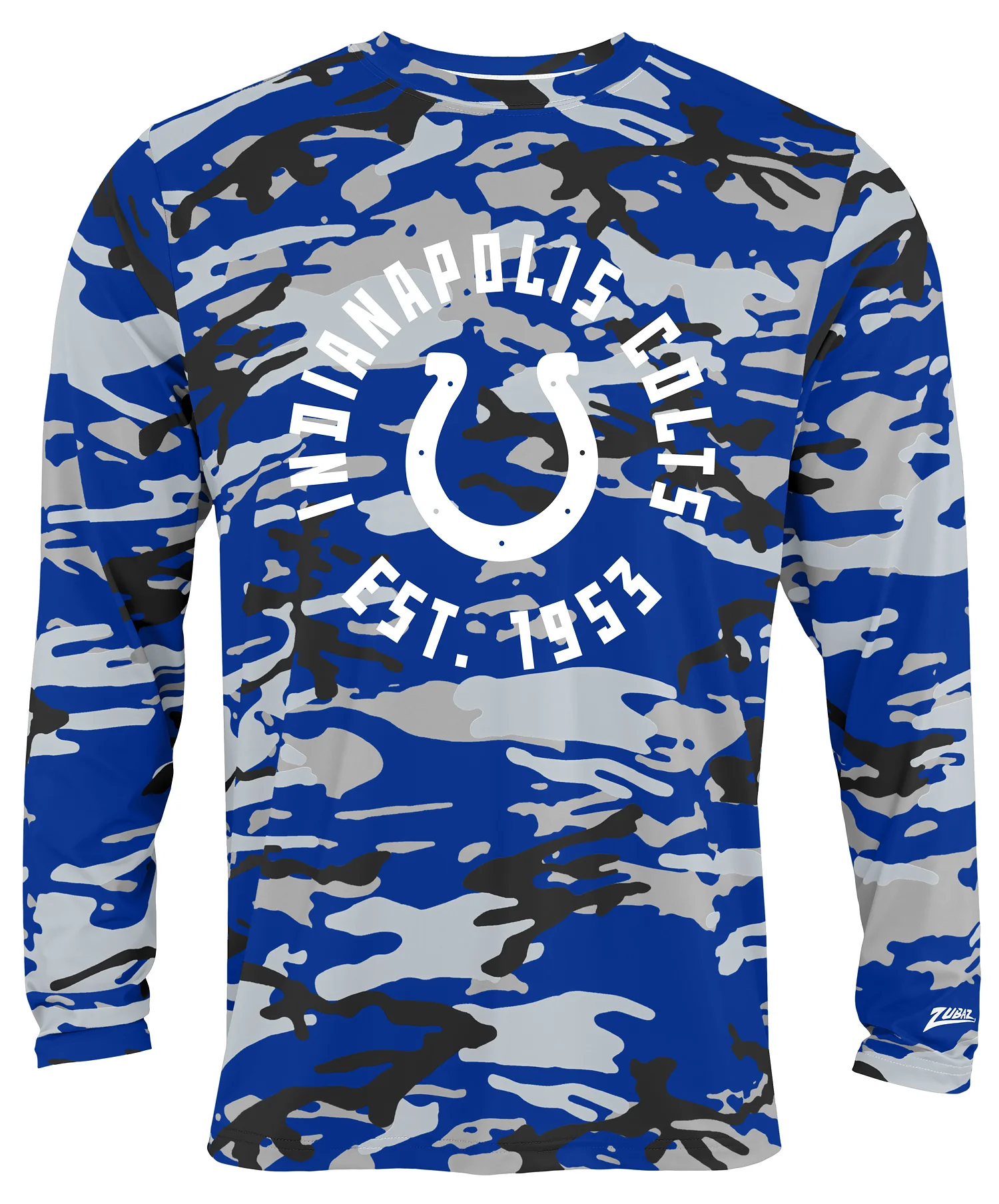 Zubaz NFL Men's Camo Alternate Color with White Circle Logo Long Sleeve T-Shirt, Indianapolis Colts - Image 8