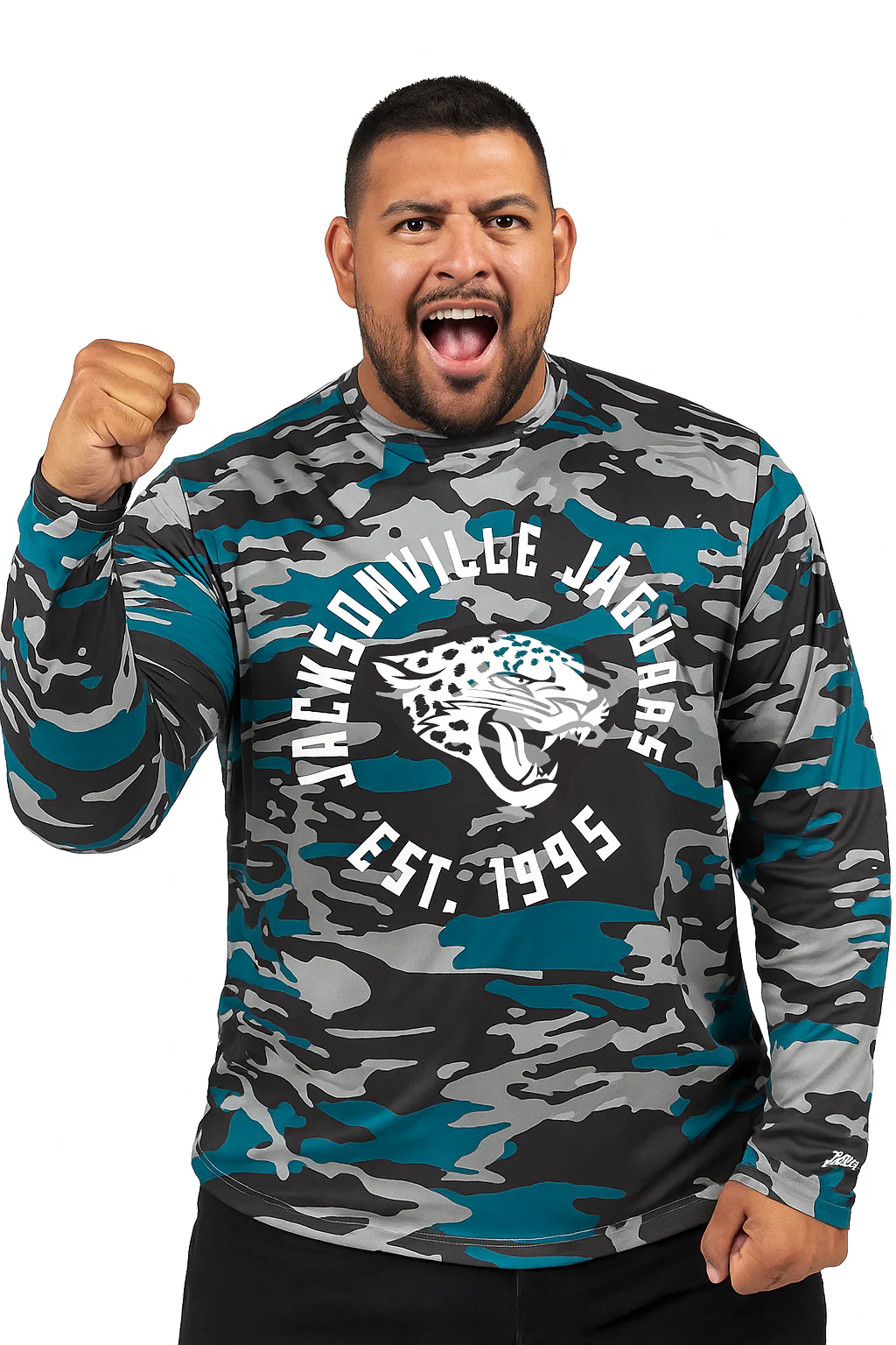 Zubaz NFL Men's Camo Alternate Color with White Circle Logo Long Sleeve T-Shirt, Jacksonville Jaguars - Image 42