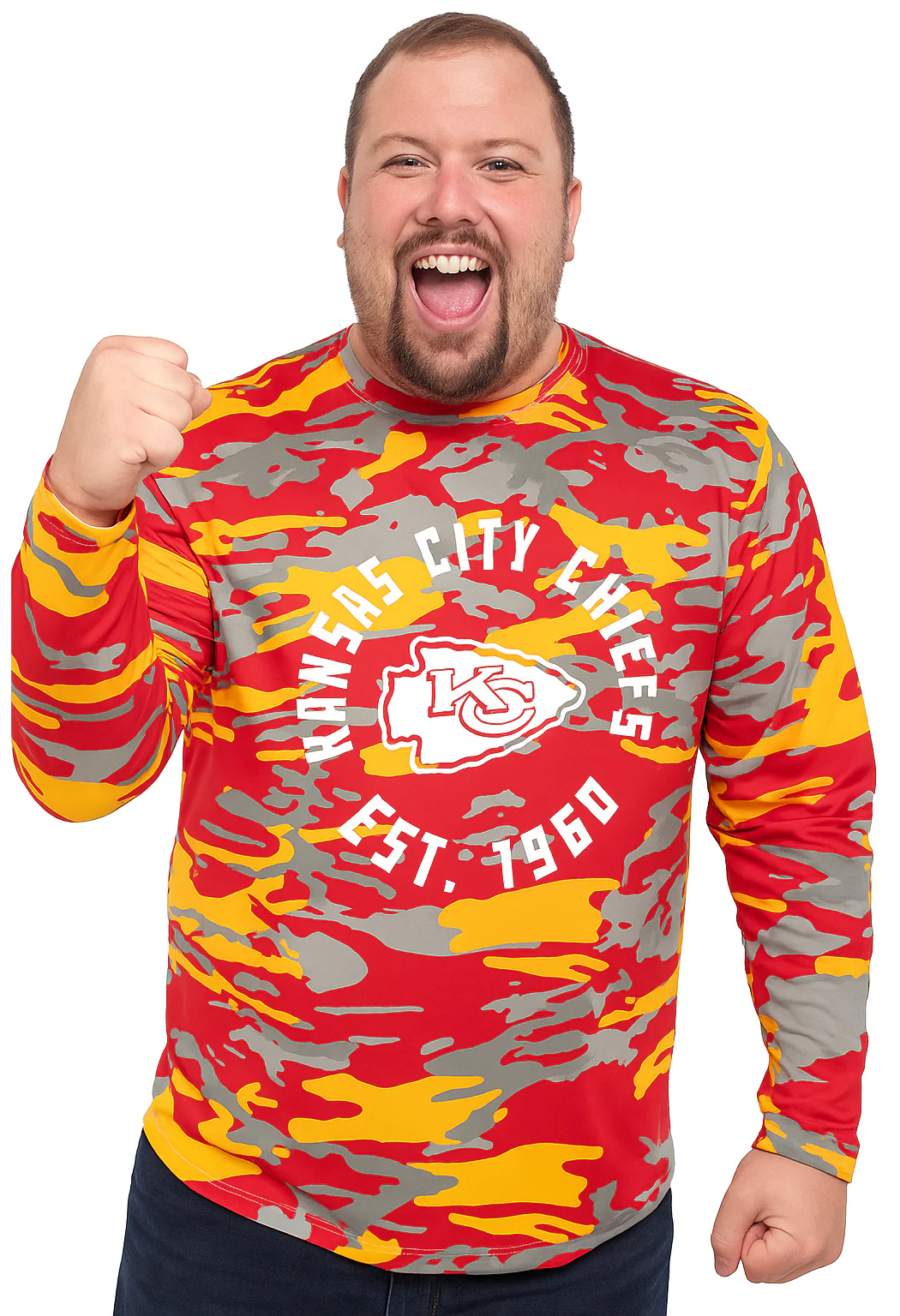 Zubaz NFL Men's Camo Alternate Color with White Circle Logo Long Sleeve T-Shirt, Kansas City Chiefs - Image 56