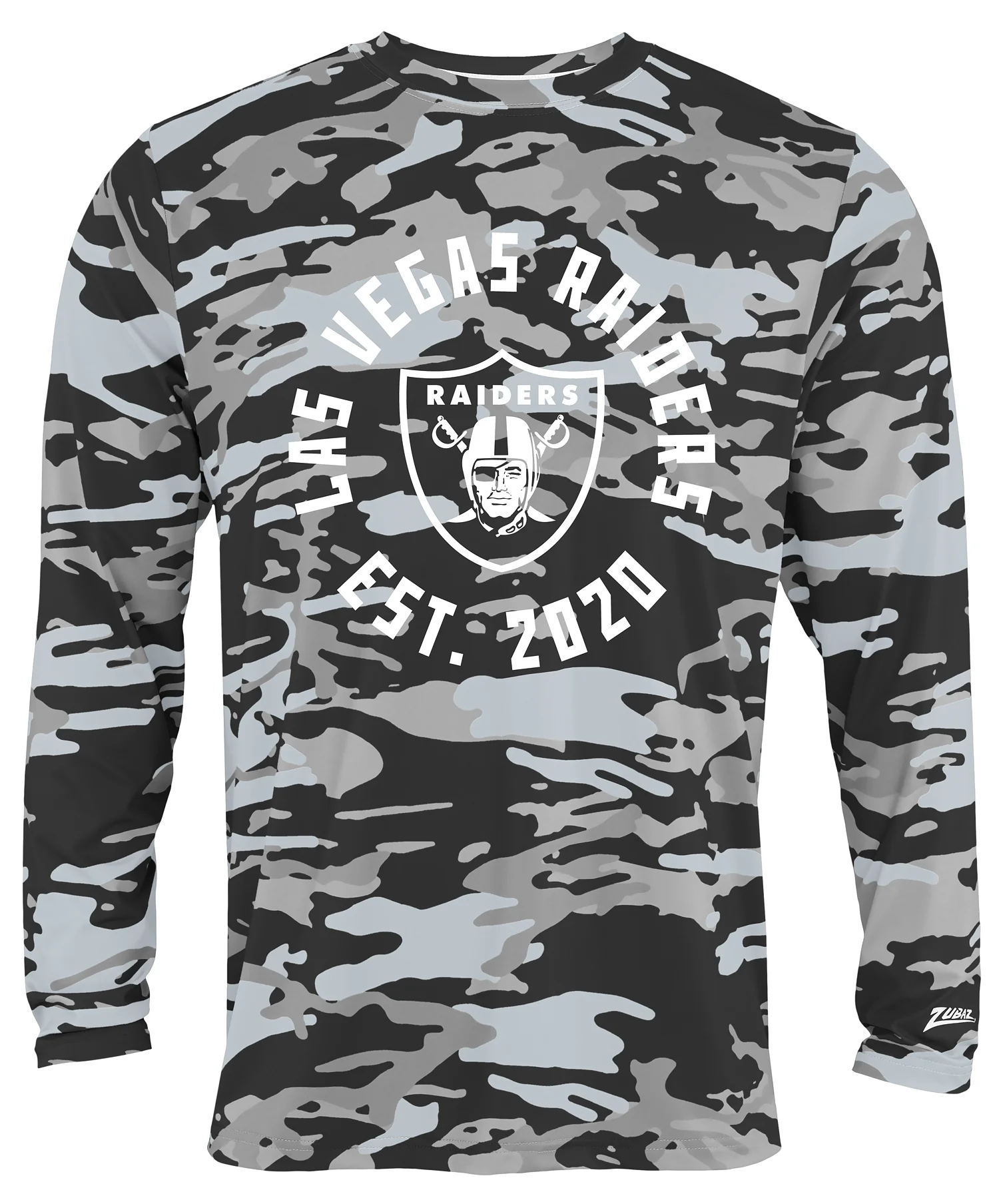 Zubaz NFL Men's Camo Alternate Color with White Circle Logo Long Sleeve T-Shirt, Las Vegas Raiders - Image 2