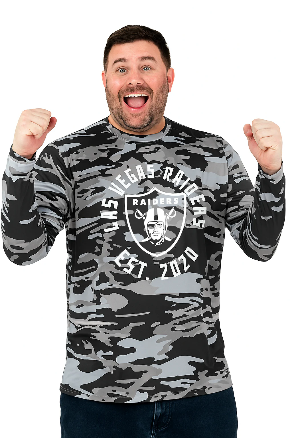 Zubaz NFL Men's Camo Alternate Color with White Circle Logo Long Sleeve T-Shirt, Las Vegas Raiders - Image 35