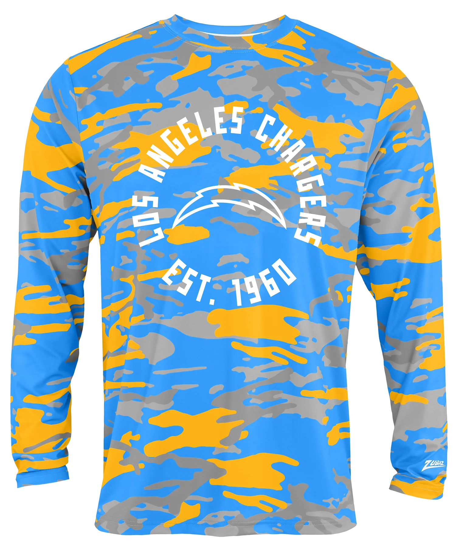 Zubaz NFL Men's Camo Alternate Color with White Circle Logo Long Sleeve T-Shirt, Los Angeles Chargers - Image 43
