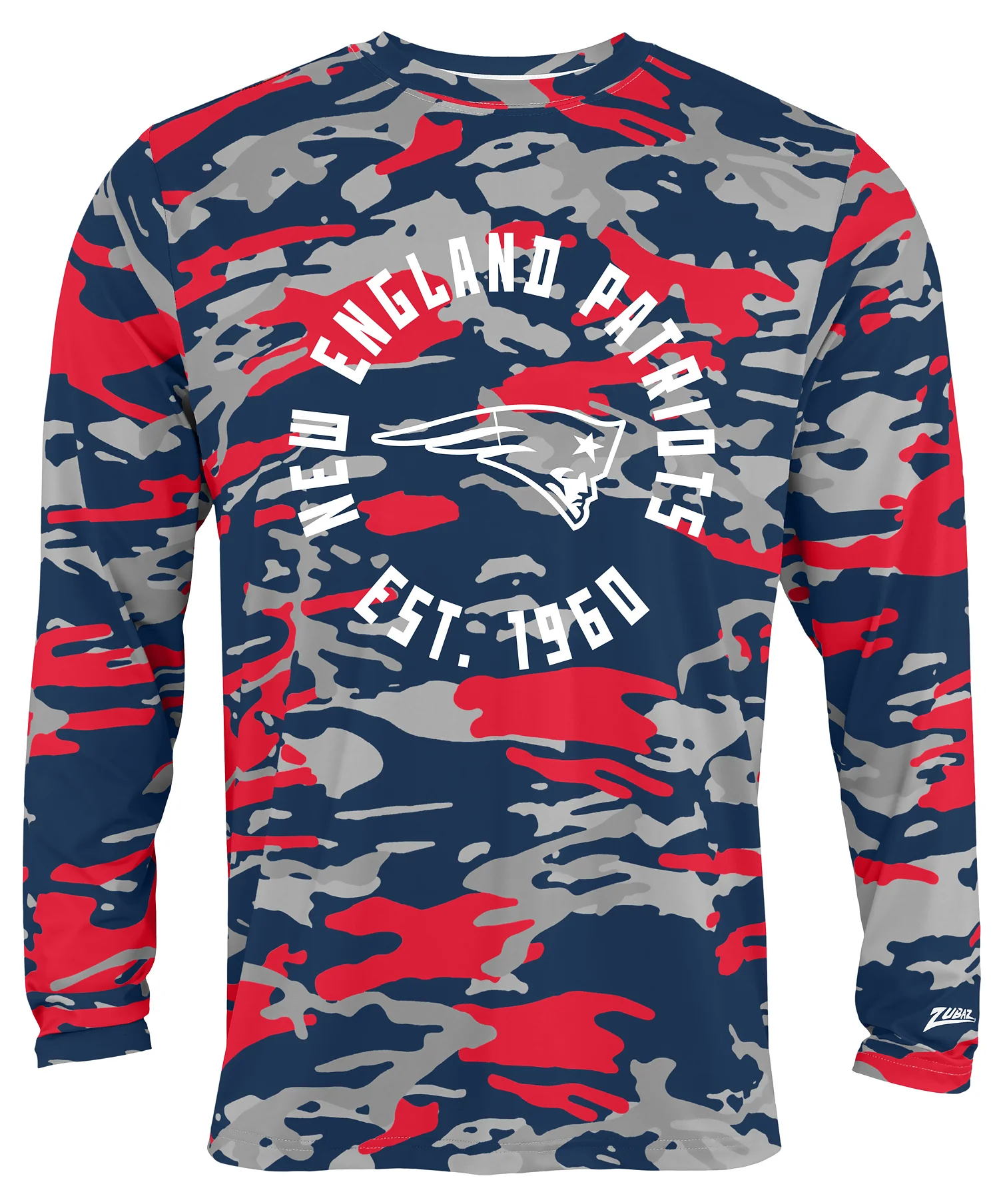 Zubaz NFL Men's Camo Alternate Color with White Circle Logo Long Sleeve T-Shirt, New England Patriots - Image 8