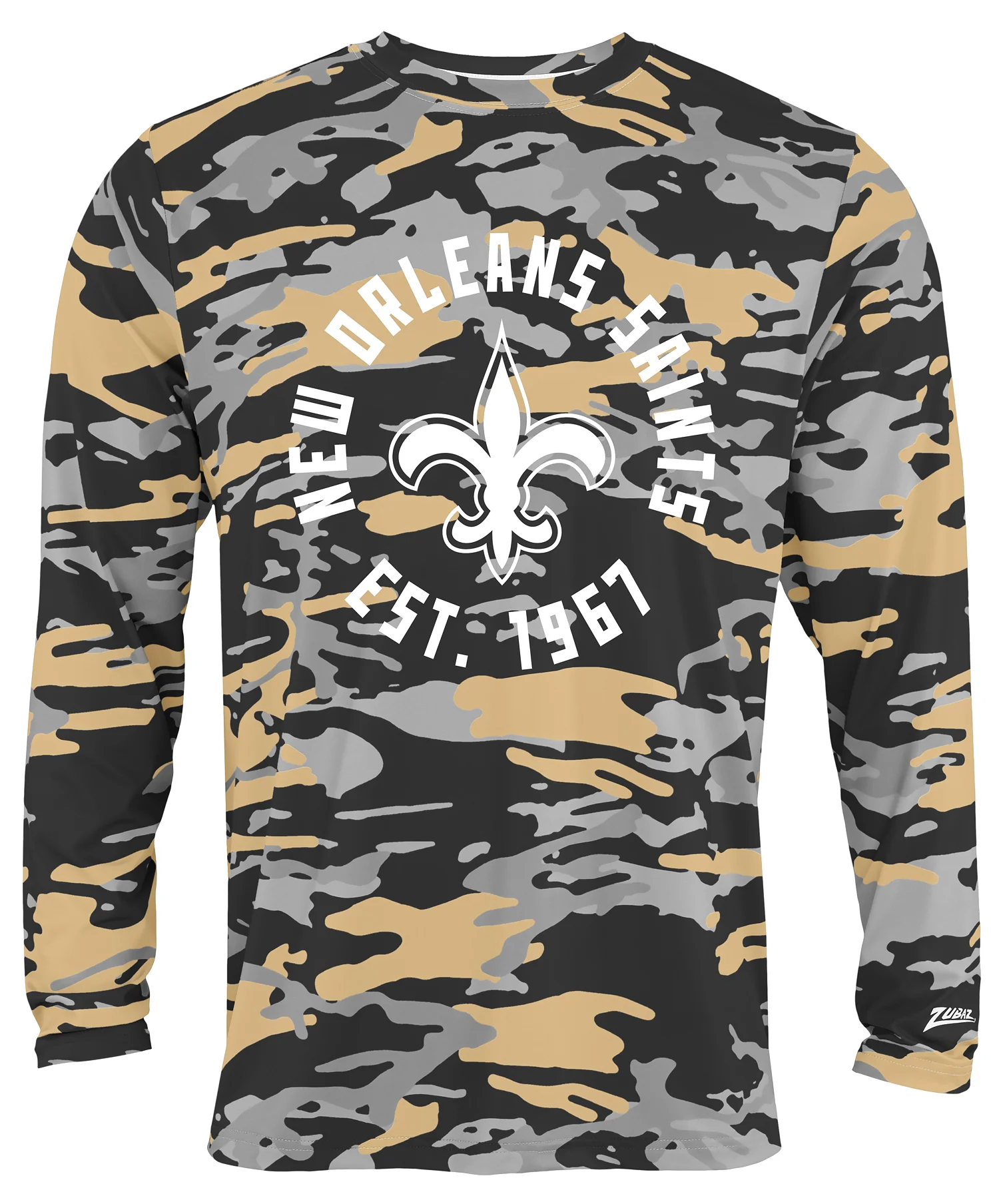 Zubaz NFL Men's Camo Alternate Color with White Circle Logo Long Sleeve T-Shirt, New Orleans Saints - Image 29