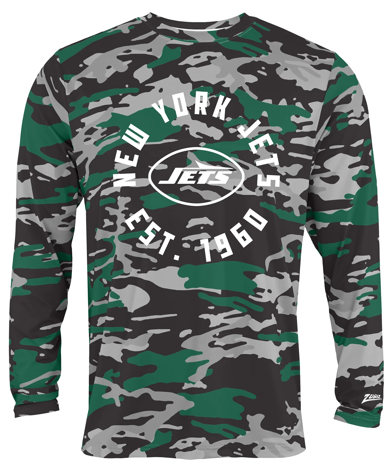 Zubaz NFL Men's Camo Alternate Color with White Circle Logo Long Sleeve T-Shirt, New York Jets - Image 29