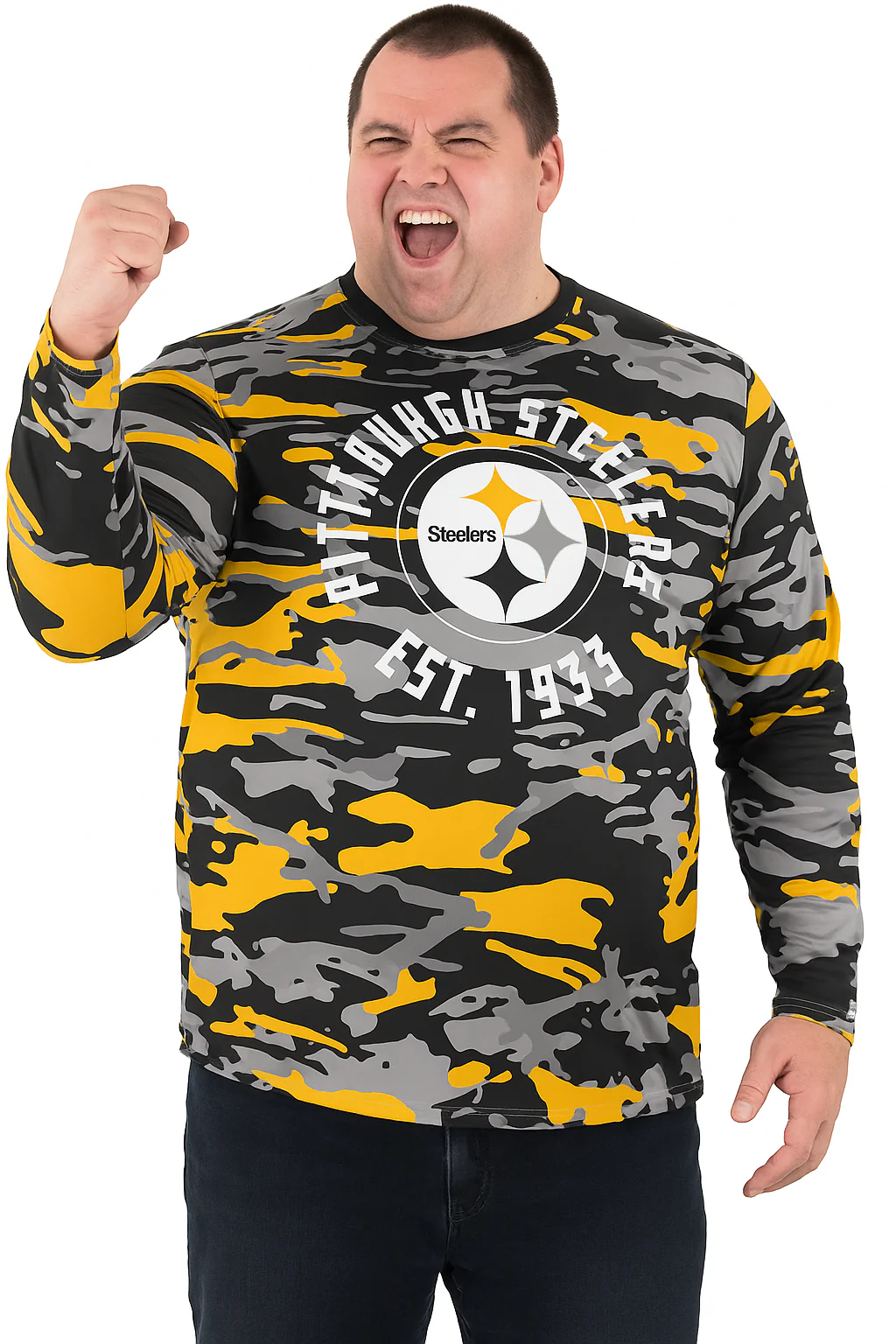 Zubaz NFL Men's Camo Alternate Color with White Circle Logo Long Sleeve T-Shirt, Pittsburgh Steelers - Image 28