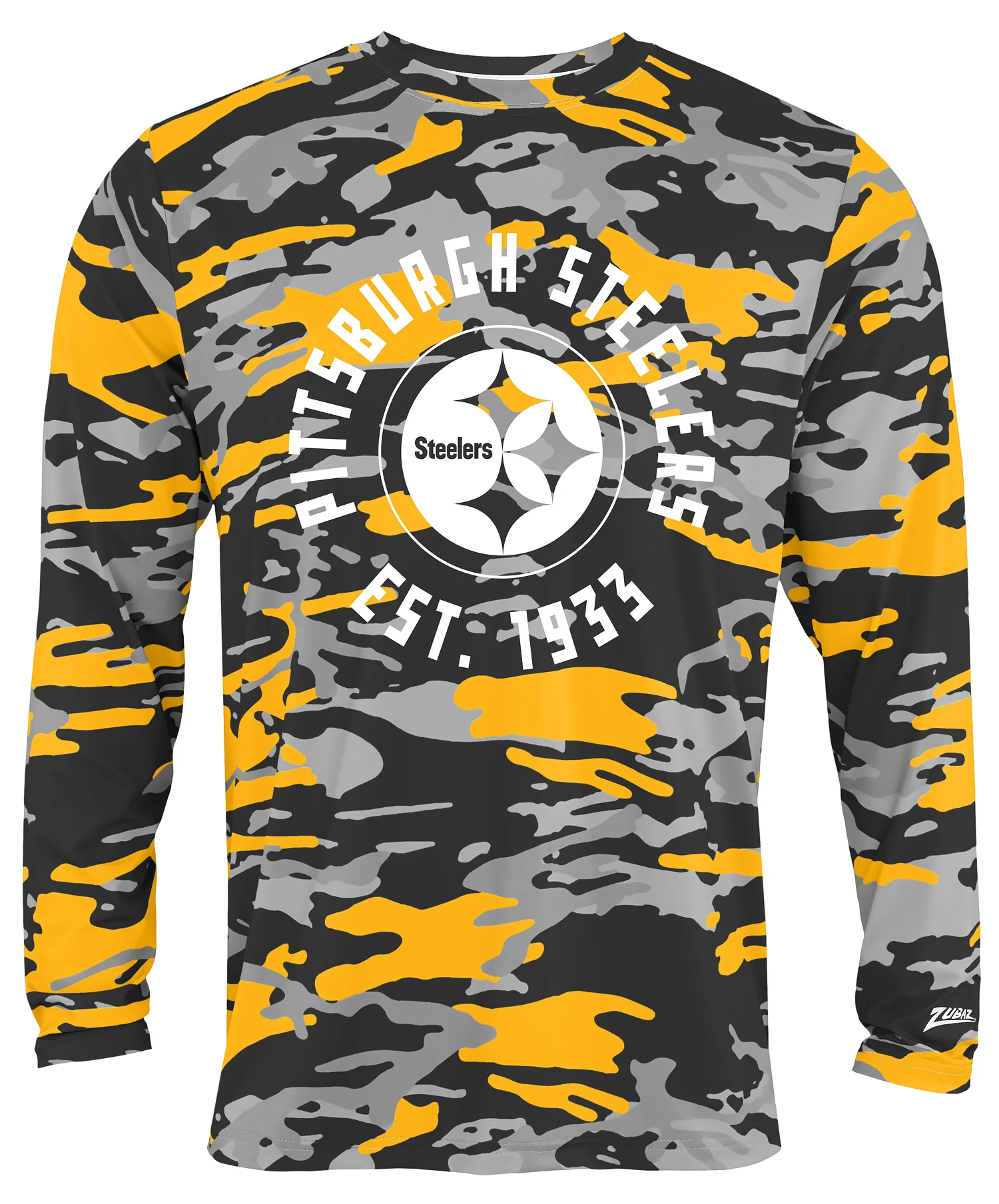 Zubaz NFL Men's Camo Alternate Color with White Circle Logo Long Sleeve T-Shirt, Pittsburgh Steelers - Image 29