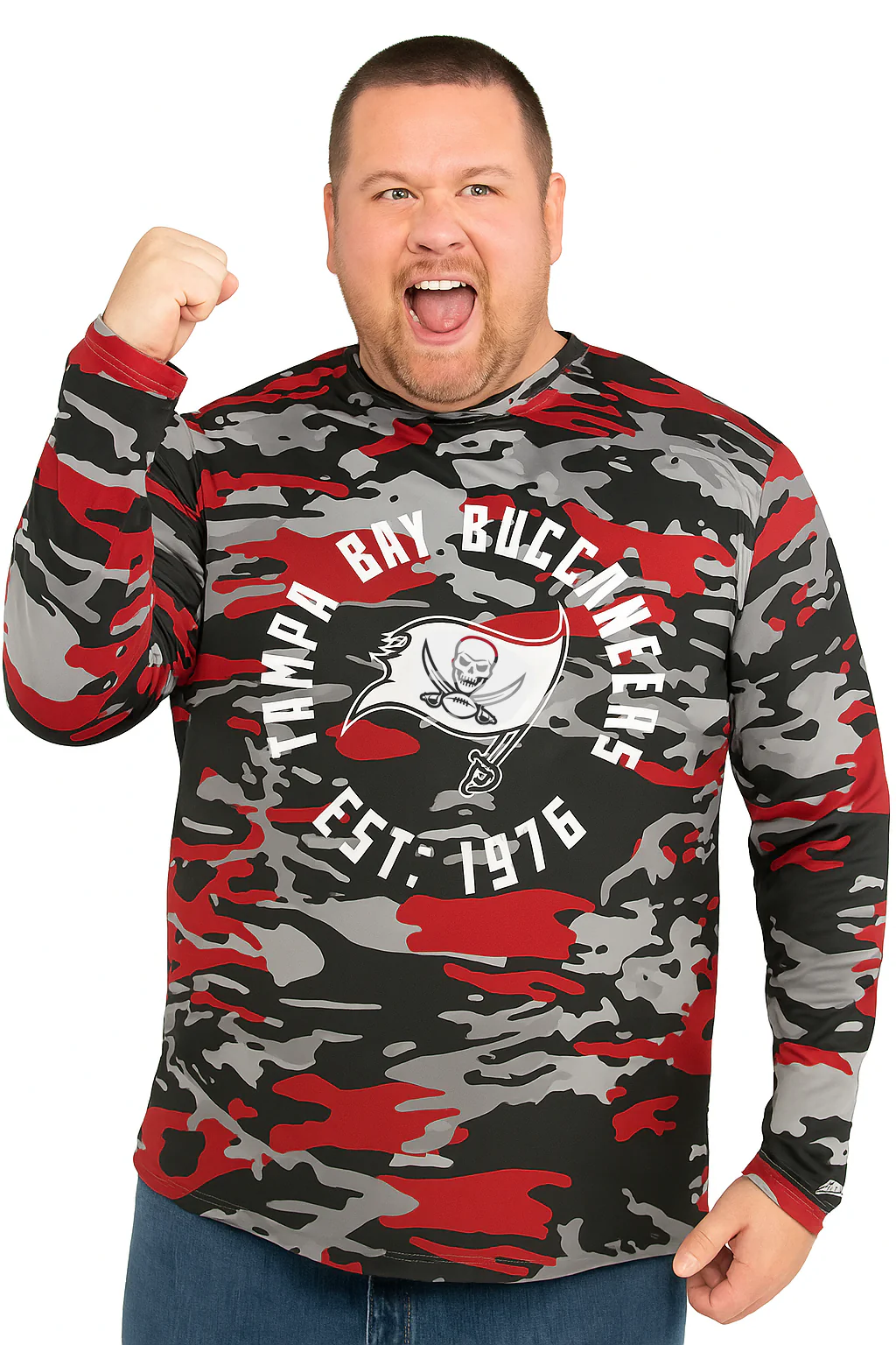Zubaz NFL Men's Camo Alternate Color with White Circle Logo Long Sleeve T-Shirt, Tampa Bay Buccaneers - Image 28