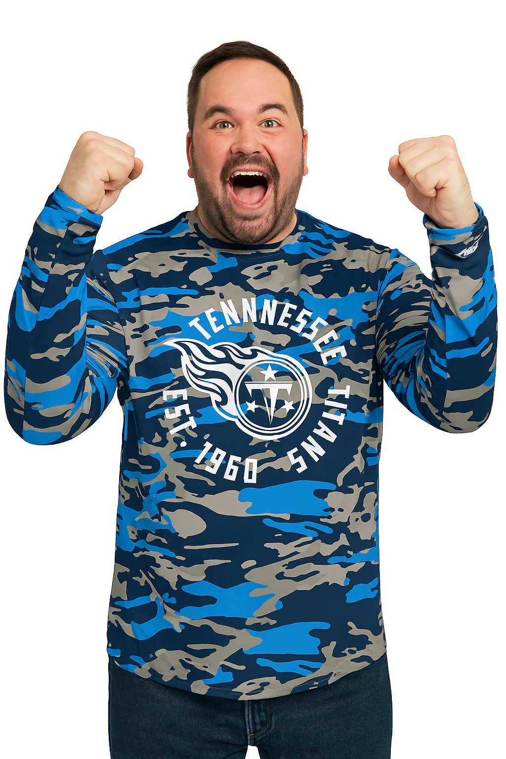 Zubaz NFL Men's Camo Alternate Color with White Circle Logo Long Sleeve T-Shirt, Tennessee Titans - Image 35