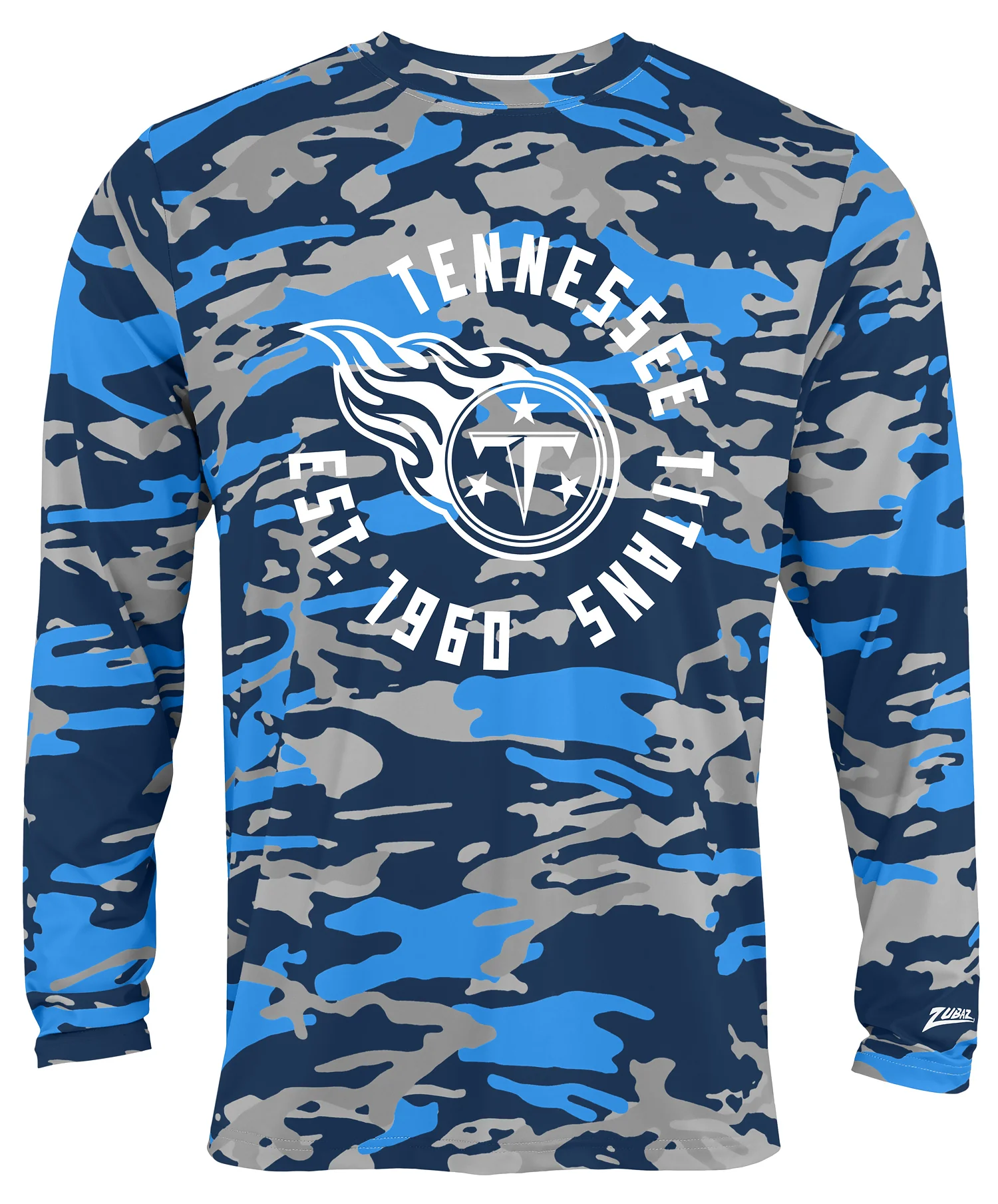 Zubaz NFL Men's Camo Alternate Color with White Circle Logo Long Sleeve T-Shirt, Tennessee Titans - Image 43