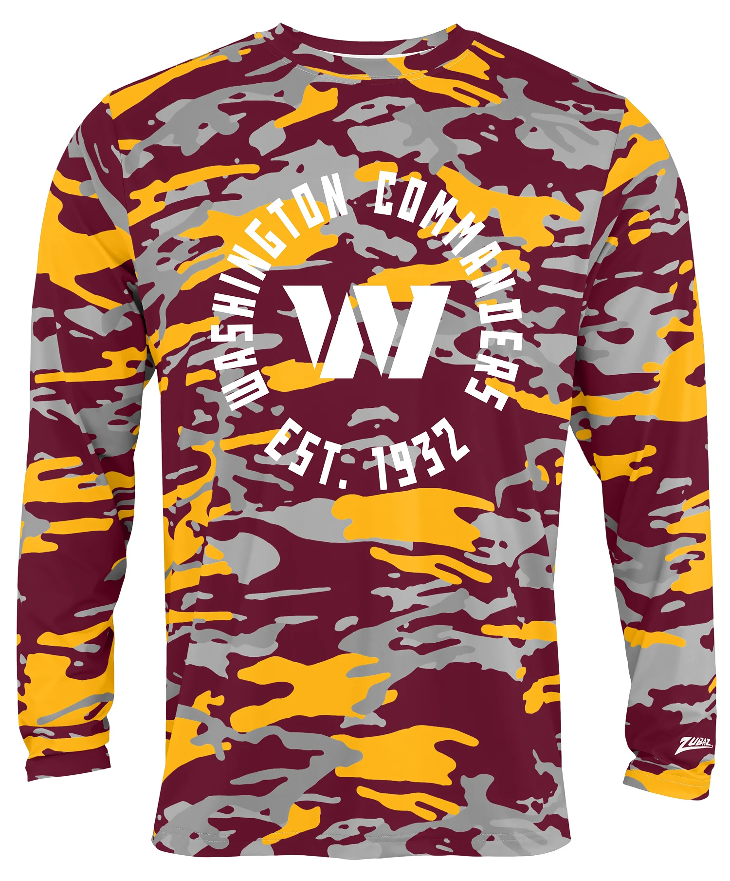 Zubaz NFL Men's Camo Alternate Color with White Circle Logo Long Sleeve T-Shirt, Washington Commanders - Image 36