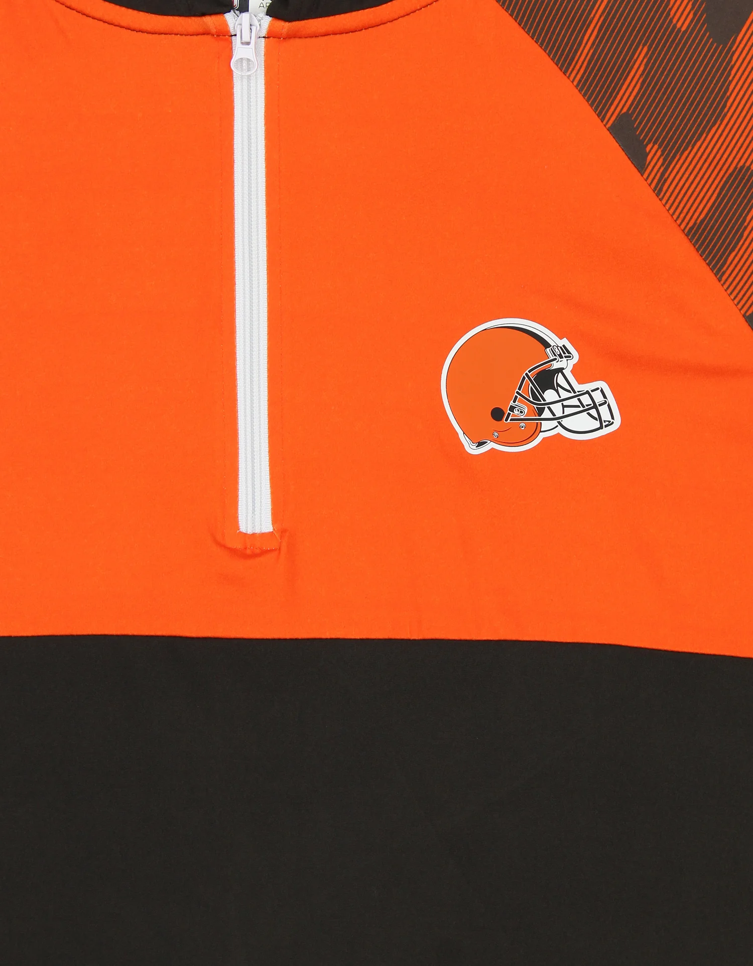Zubaz NFL Men's Camo Line Sleeves Lightweight 1/4 Zip Color Block Hoodie, CLEVELAND BROWNS - Image 9