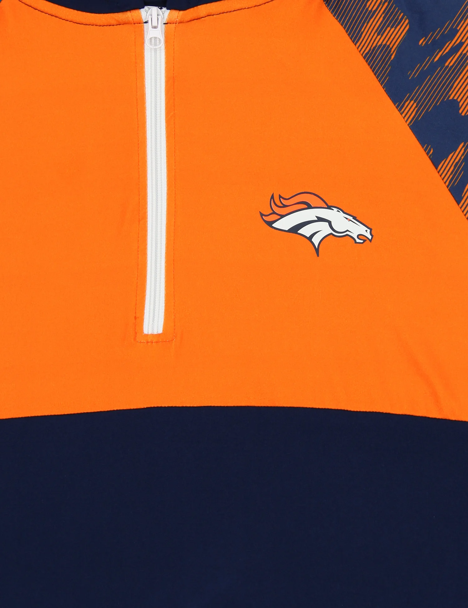 Zubaz NFL Men's Camo Line Sleeves Lightweight 1/4 Zip Color Block Hoodie, DENVER BRONCOS - Image 4